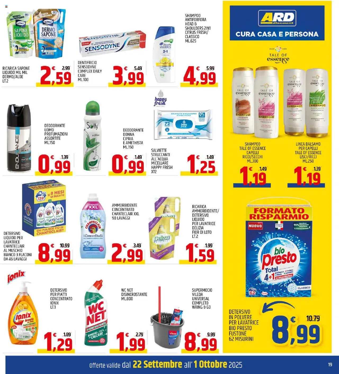 Volantino ARD Discount del 22.09.2025 | Pagina: 19 | Prodotti: Illuminante, Balsamo, Dentifricio, Cocco