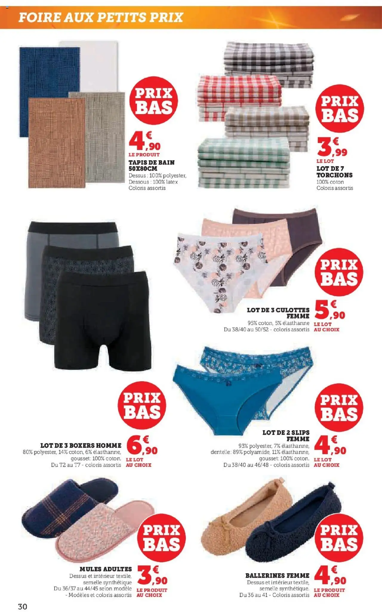  | Page: 30 | Produits: Tapis de bain, Coton, Tapis, Ballerines