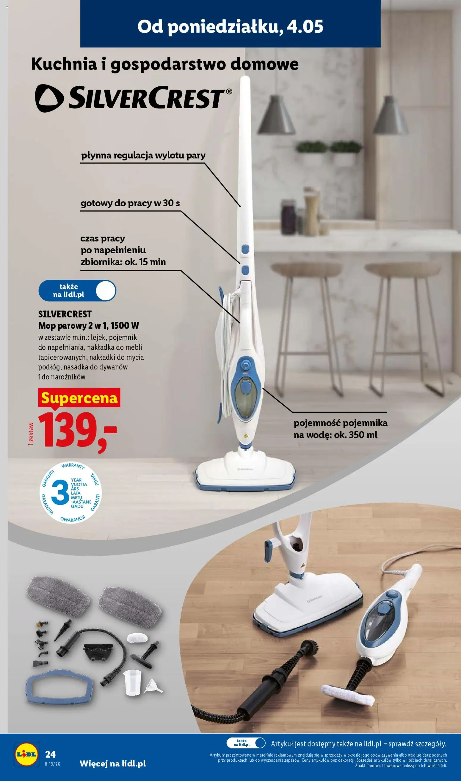 Lidl Katalog od 04.05.2026 | Strona: 24 | Produkty: Mop parowy