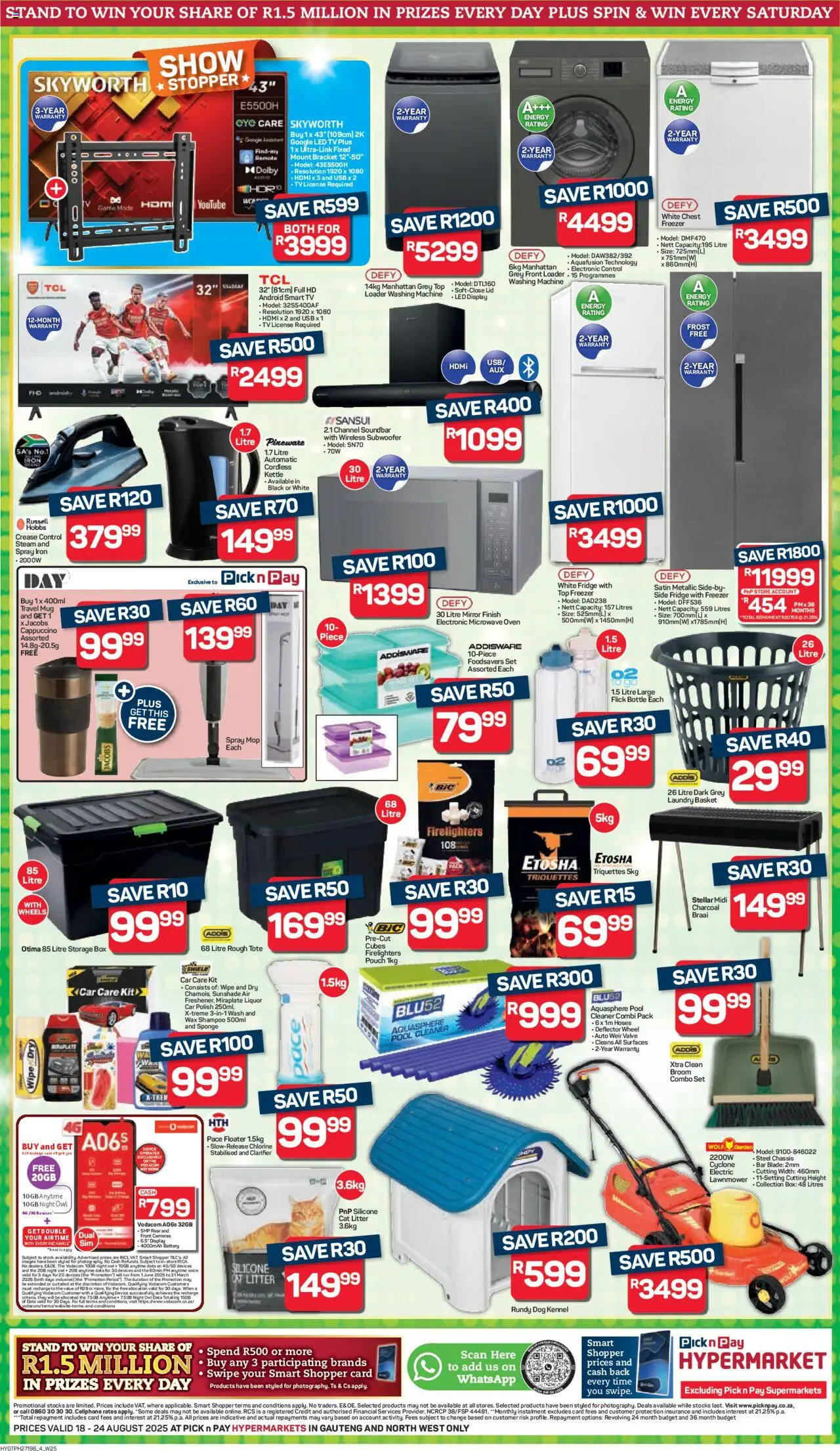 Pick n Pay Inland provinces - Hypermarket Specials │ valid from 18.08.2025 | Page: 4 | Products: Basket, Soundbar, Remote, Cat litter