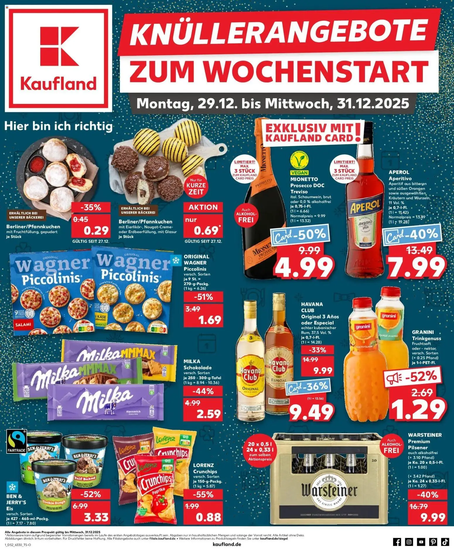 Kaufland prospekt Hamburg	 – gültig ab 28.12.2025 | Seite: 1 | Produkte: Bäckerei, Granini, Piccolinis, Aperol