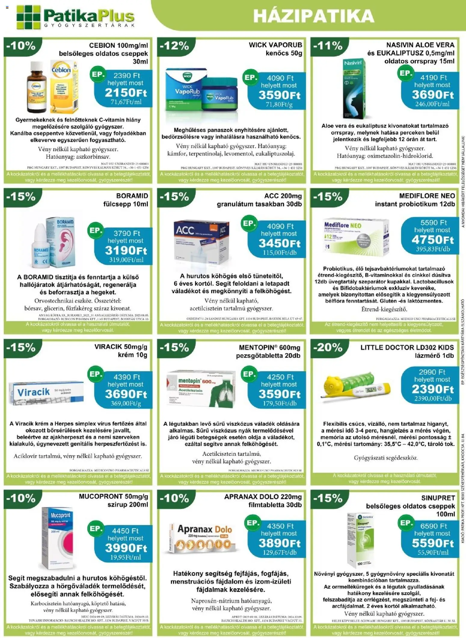PatikaPlus akciós ujság - amely érvényes a következő dátumtól: 01.01.2026 | Oldal: 2 | Termékek: Tök, Lázmérő, Pezsgőtabletta, Aloe vera