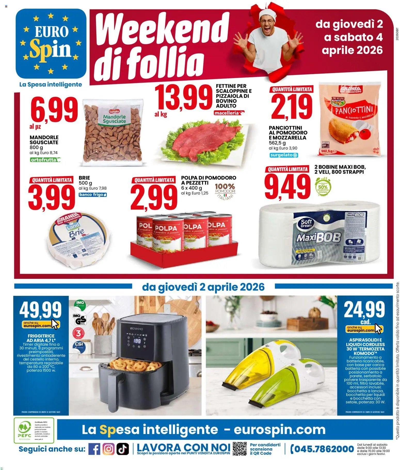 Volantino Eurospin del 23.03.2026 | Pagina: 22 | Prodotti: Bovino, Friggitrice ad aria, Pomodori, Mandorle
