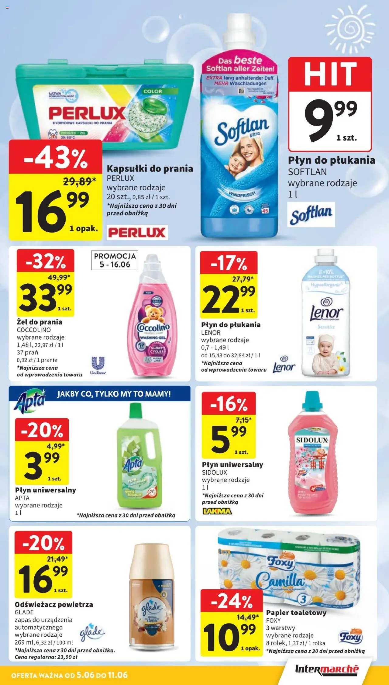 Intermarche Gazetka od 05.06.2025 | Strona: 39 | Produkty: Odświeżacz, Papier toaletowy, Cleaner, Kapsułki do prania