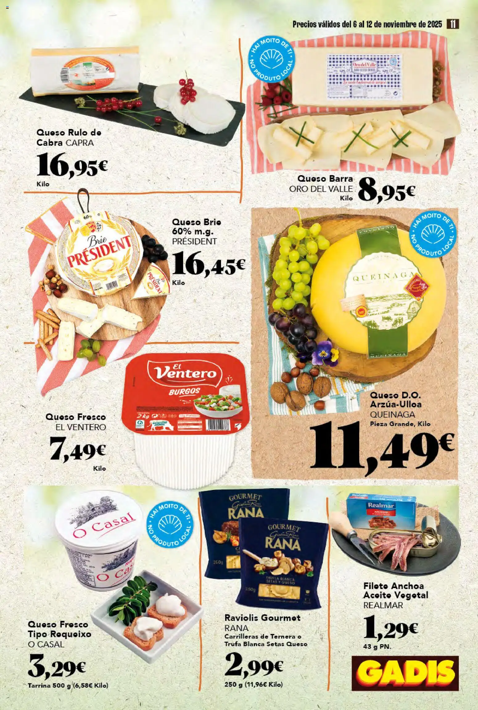 Gadis - folleto │ válido desde el 06.11.2025 | Página: 11 | Productos: Queso, Queso fresco, Filete, Anchoa