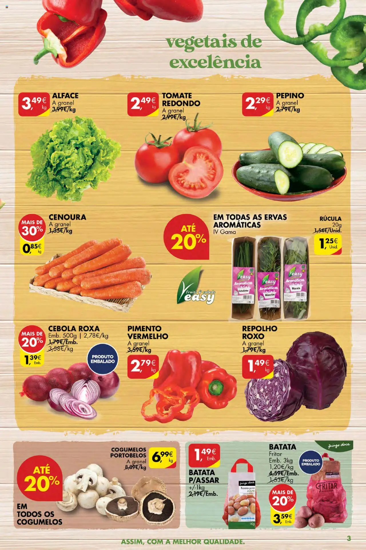 Pingo Doce Poupe Esta Semana Açores │ válido de 31.07.2025 | Página: 3 | Produtos: Batata, Rúcula, Cebola, Tomate