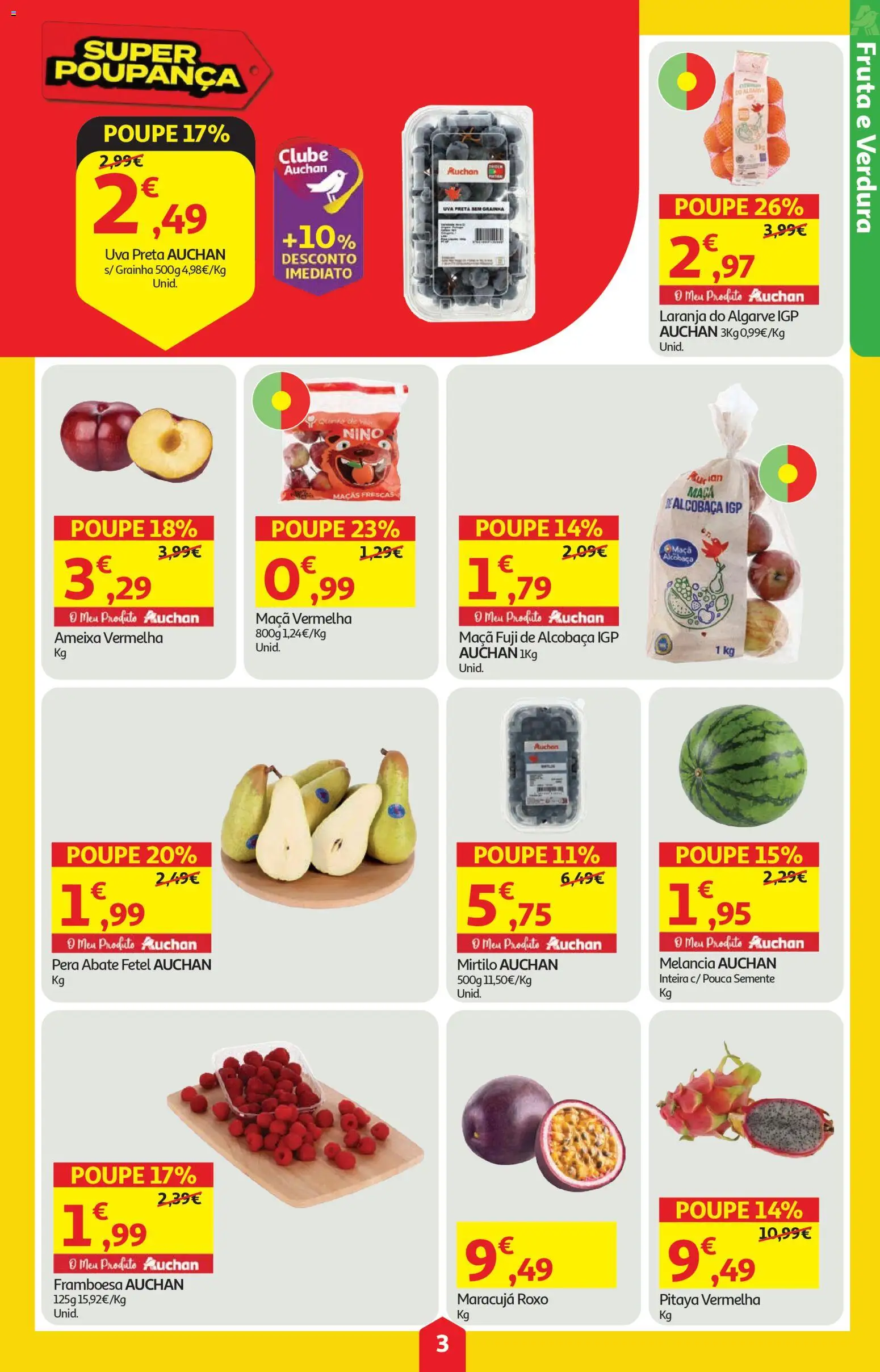Auchan folheto │ válido de 23.04.2026 | Página: 3 | Produtos: Maça, Maçãs, Melancia