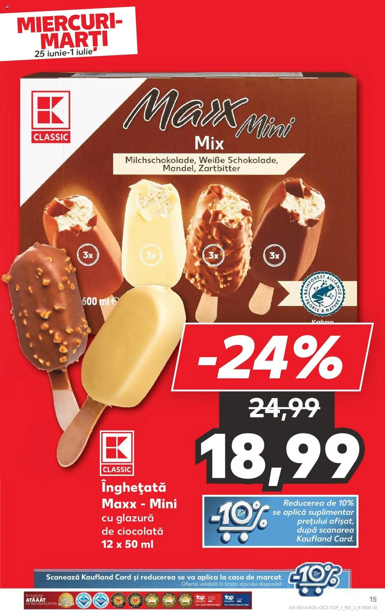 Catalog Kaufland - Bucureşti – valabil de la 25.06.2025 | Pagină: 15 | Produse: Ciocolată, Înghețată