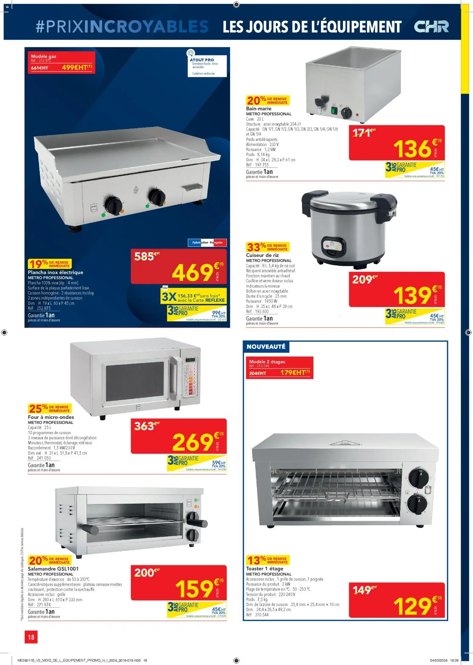 {H1} | Page: 18 | Produits: Plateau, Poids, Cuiseur, Riz