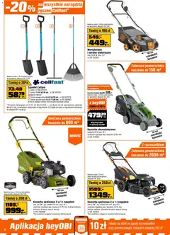 Pogląd oferty "OBI gazetka" - ważna od 25.03.2026 | Strona: 4 | Produkty: Ładowarka, Kosiarka, Kosz