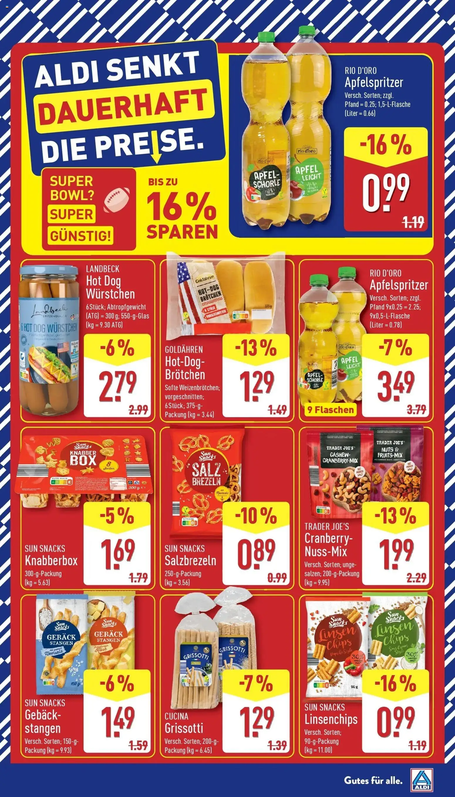 Aldi Wochenangebote – gültig ab 16.02.2026 | Seite: 7 | Produkte: Käse, Äpfel, Salz, Chips