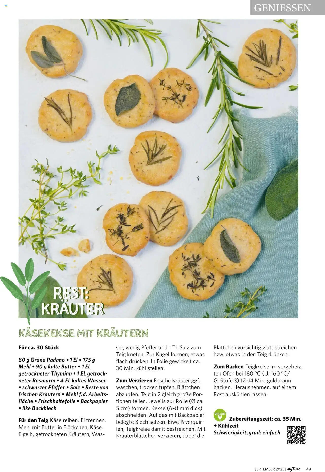 Famila Nordwest myTime September 2025 – gültig ab 01.09.2025 | Seite: 49 | Produkte: Mehl, Käse, Wasser, Kekse
