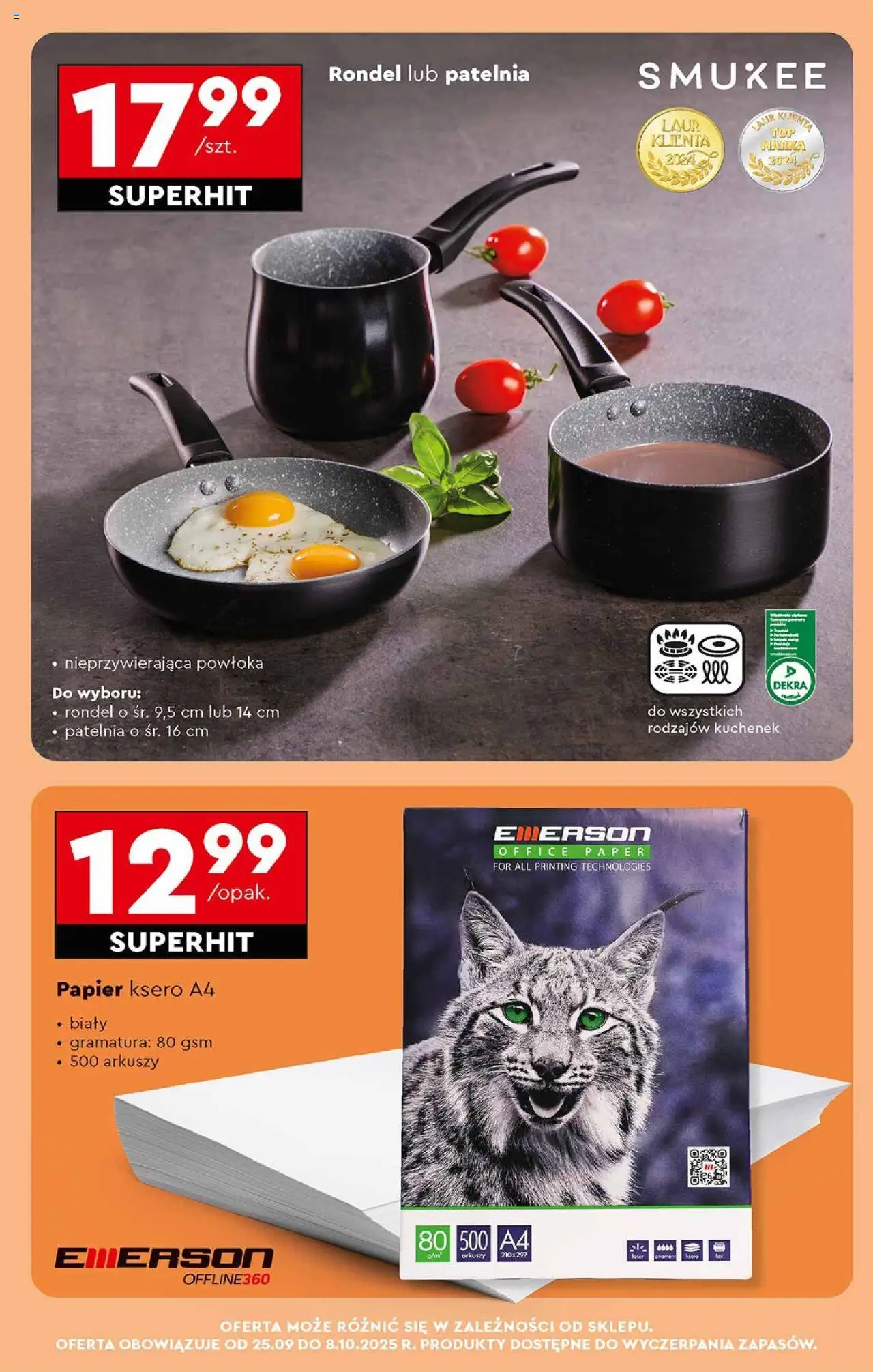 Biedronka gazetka - Oferta w tym tygodniu od 25.09.2025 | Strona: 75 | Produkty: Patelnia, Papier ksero