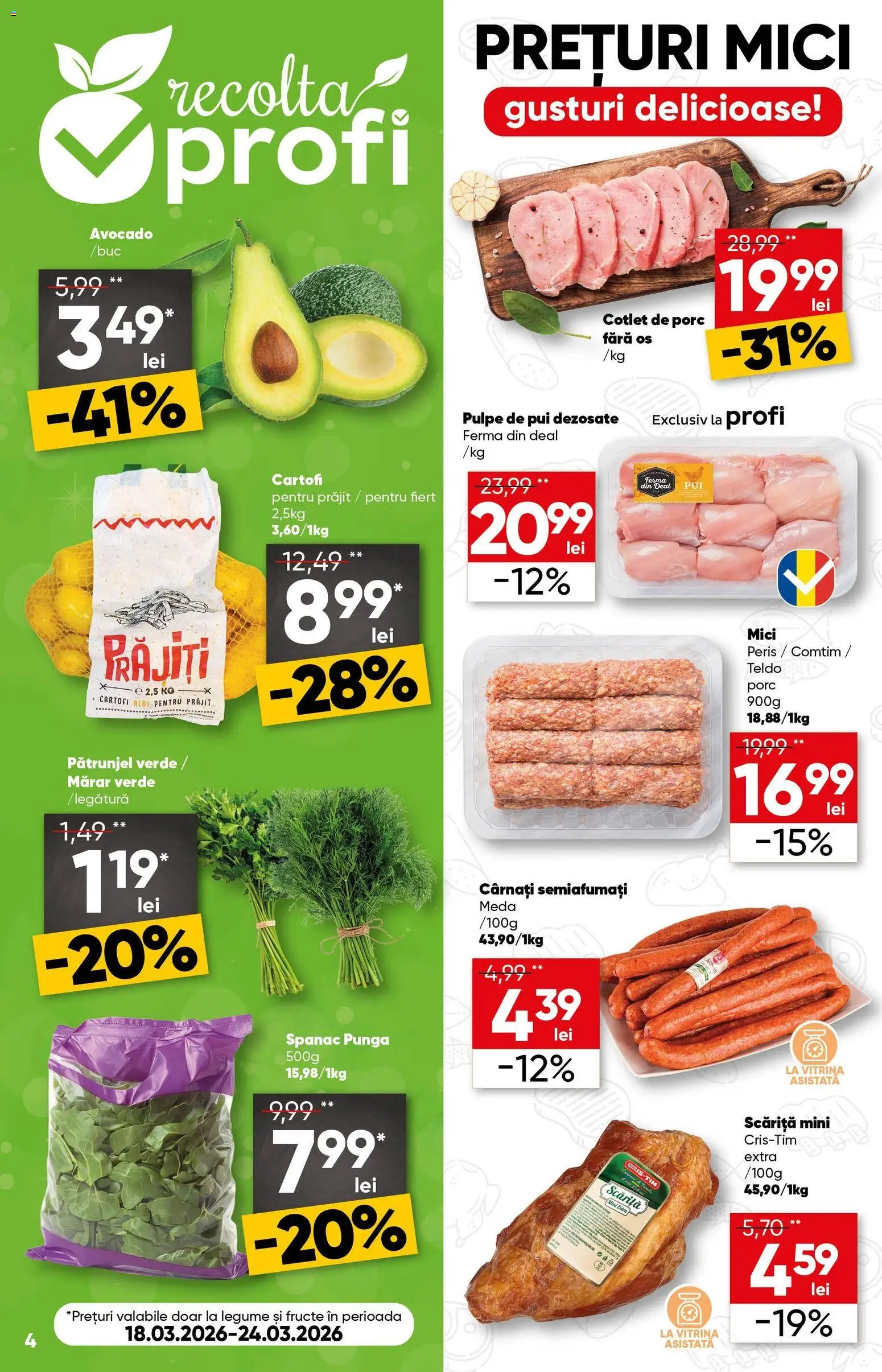 Noul catalog Profi – valabil de la 18.03.2026 | Pagină: 4 | Produse: Mărar, Mici, Legume, Fructe