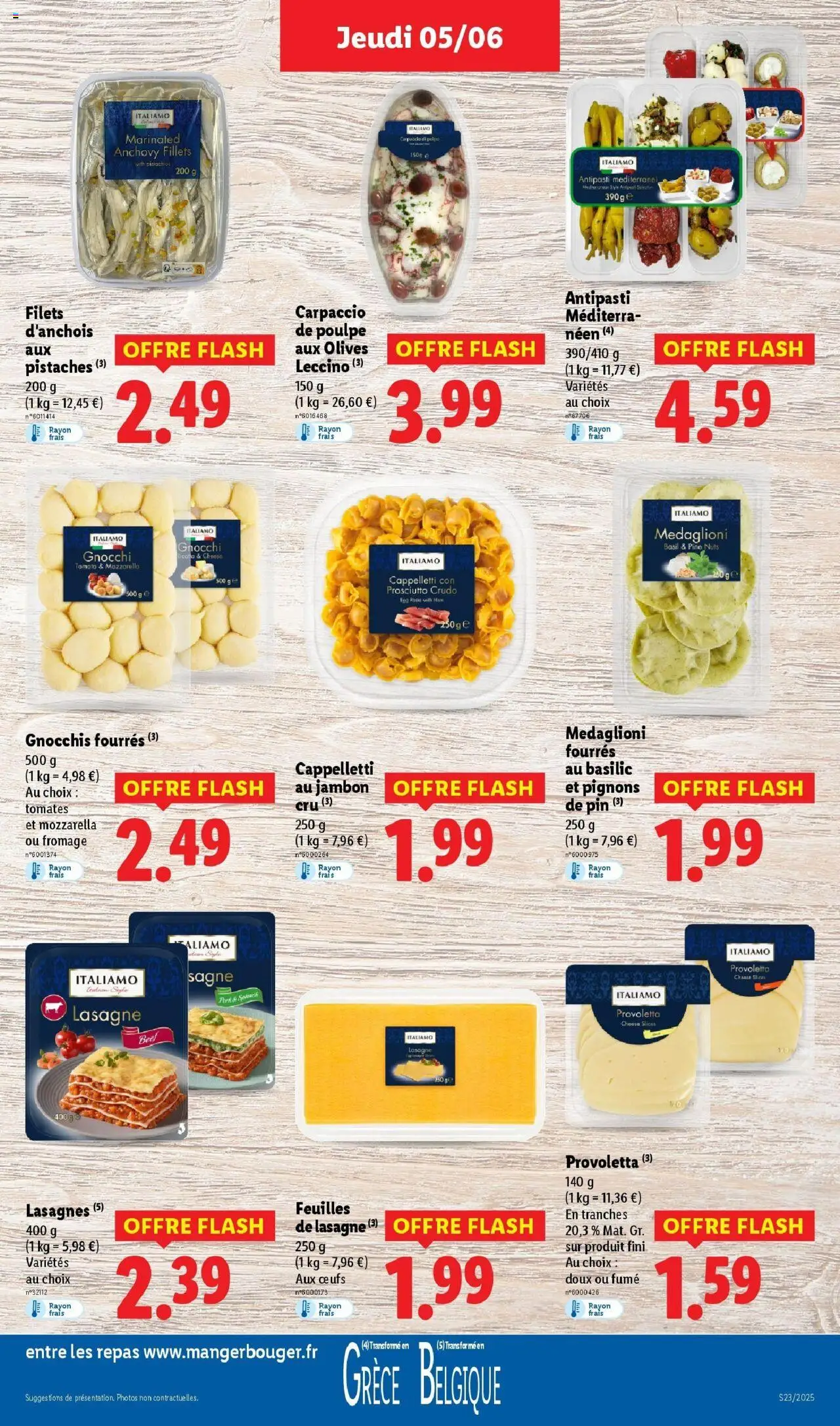  | Page: 21 | Produits: Olives, Lasagnes, Fromage, Œufs