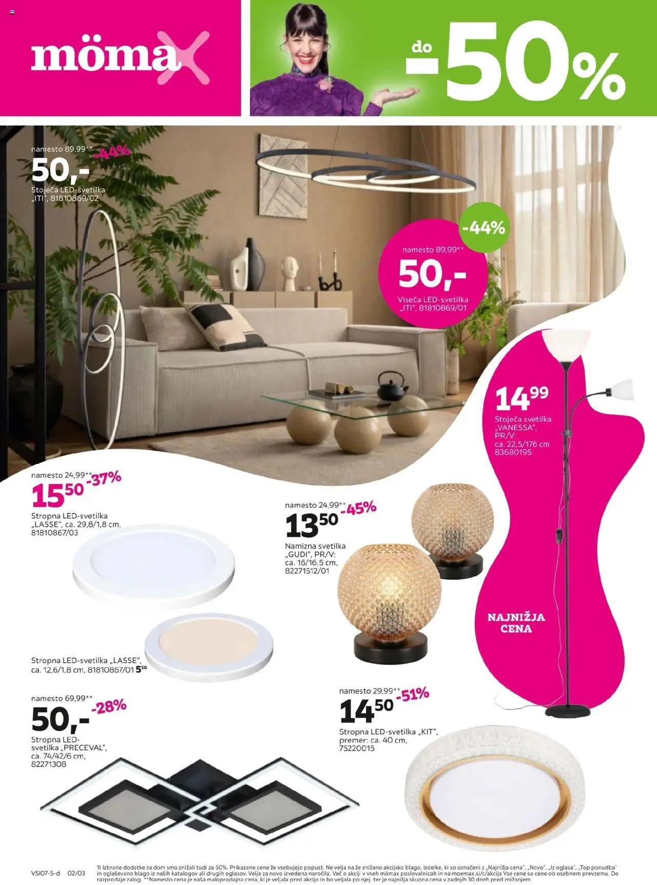 Mömax katalog do -50% na izbrane dodatke za dom │ velja od 14.07.2025 | Stran: 2 | Izdelki: Led svetilka, Svetilka, Namizna svetilka