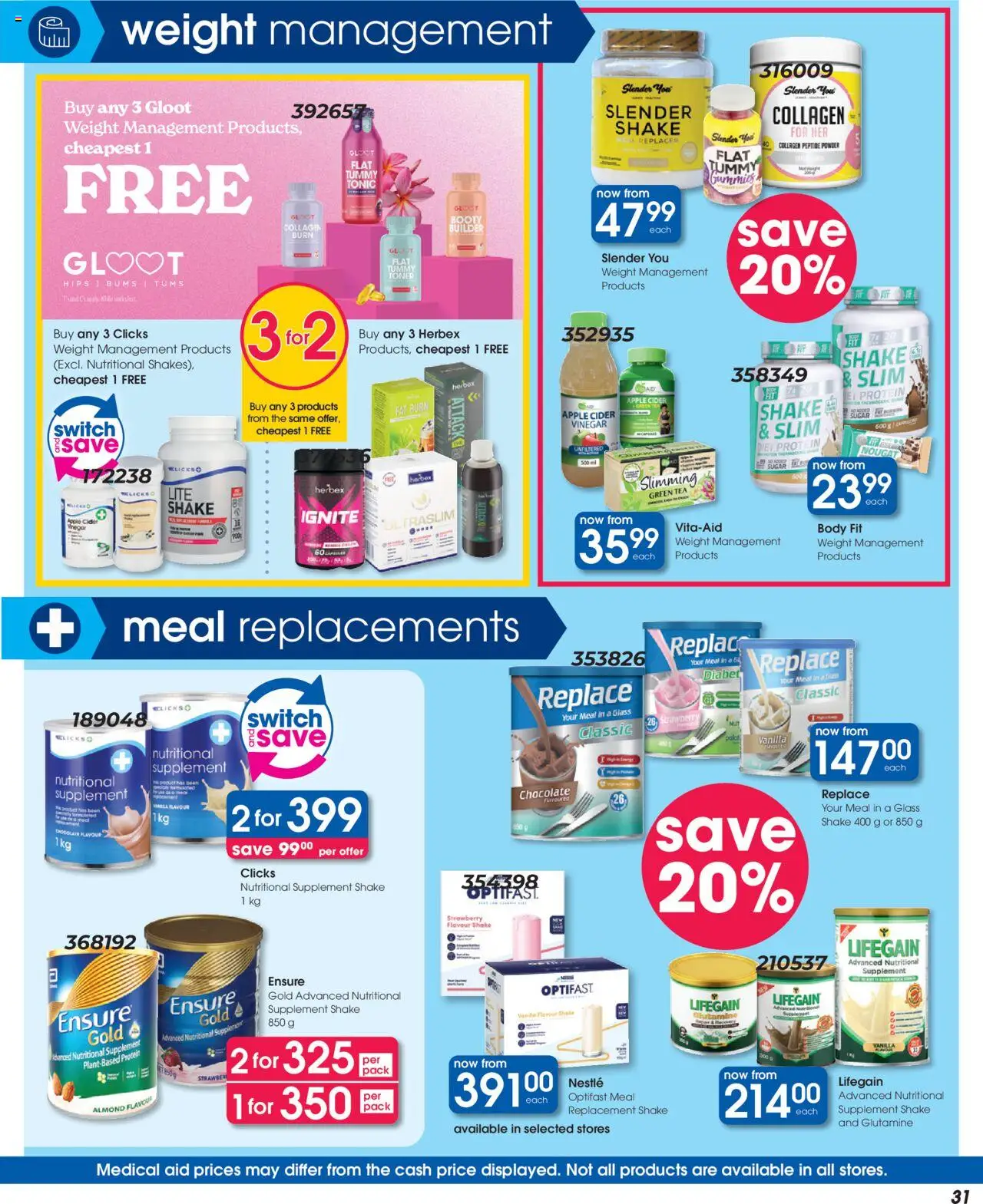 Clicks Specials │ valid from 21.08.2025 | Page: 31 | Products: Toner, Powder, Switch, Sugar