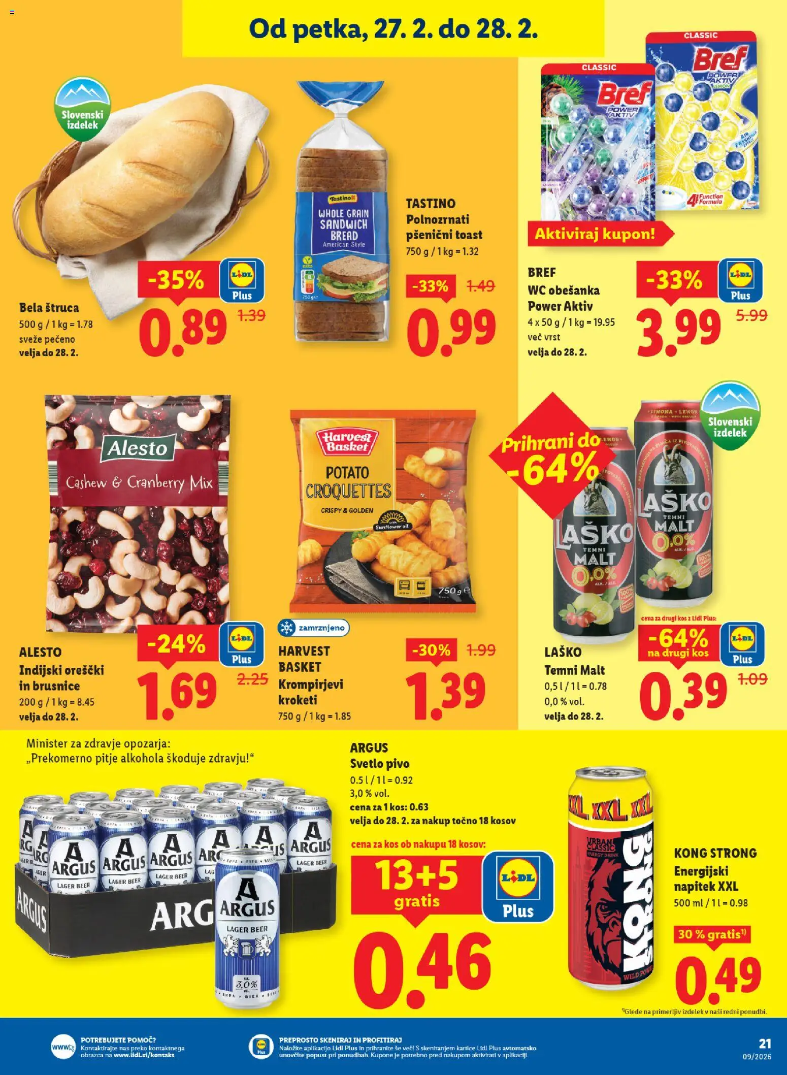 Novi Lidl katalog ponudbe – veljaven od 26.02.2026 | Stran: 37 | Izdelki: Indijski oreščki, Energijski napitek, Pivo, Orescki
