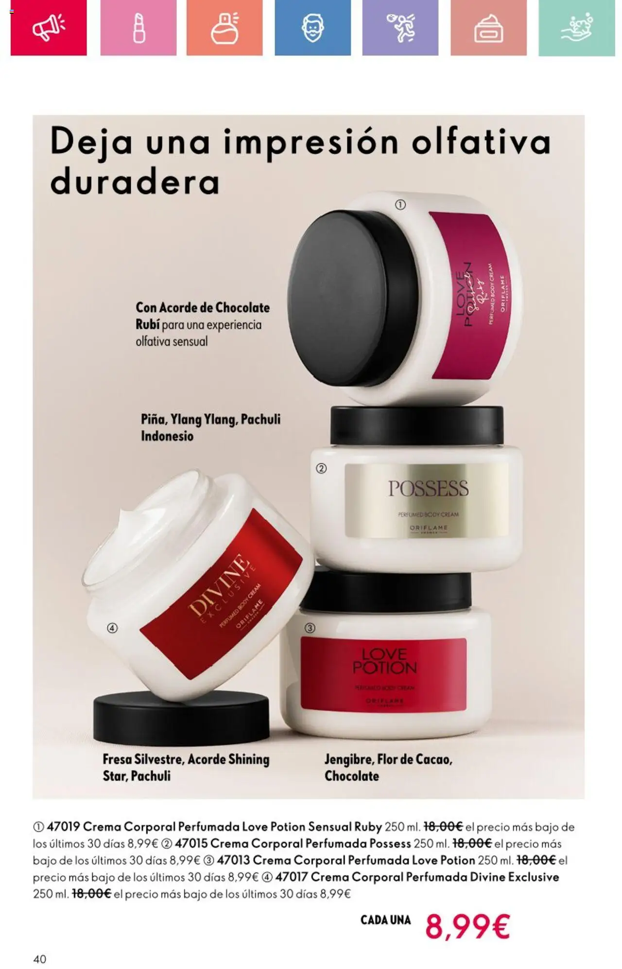 Oriflame - Catálogo Campaña 12 │ válido desde el 24.08.2025 | Página: 40 | Productos: Chocolate, Crema, Body