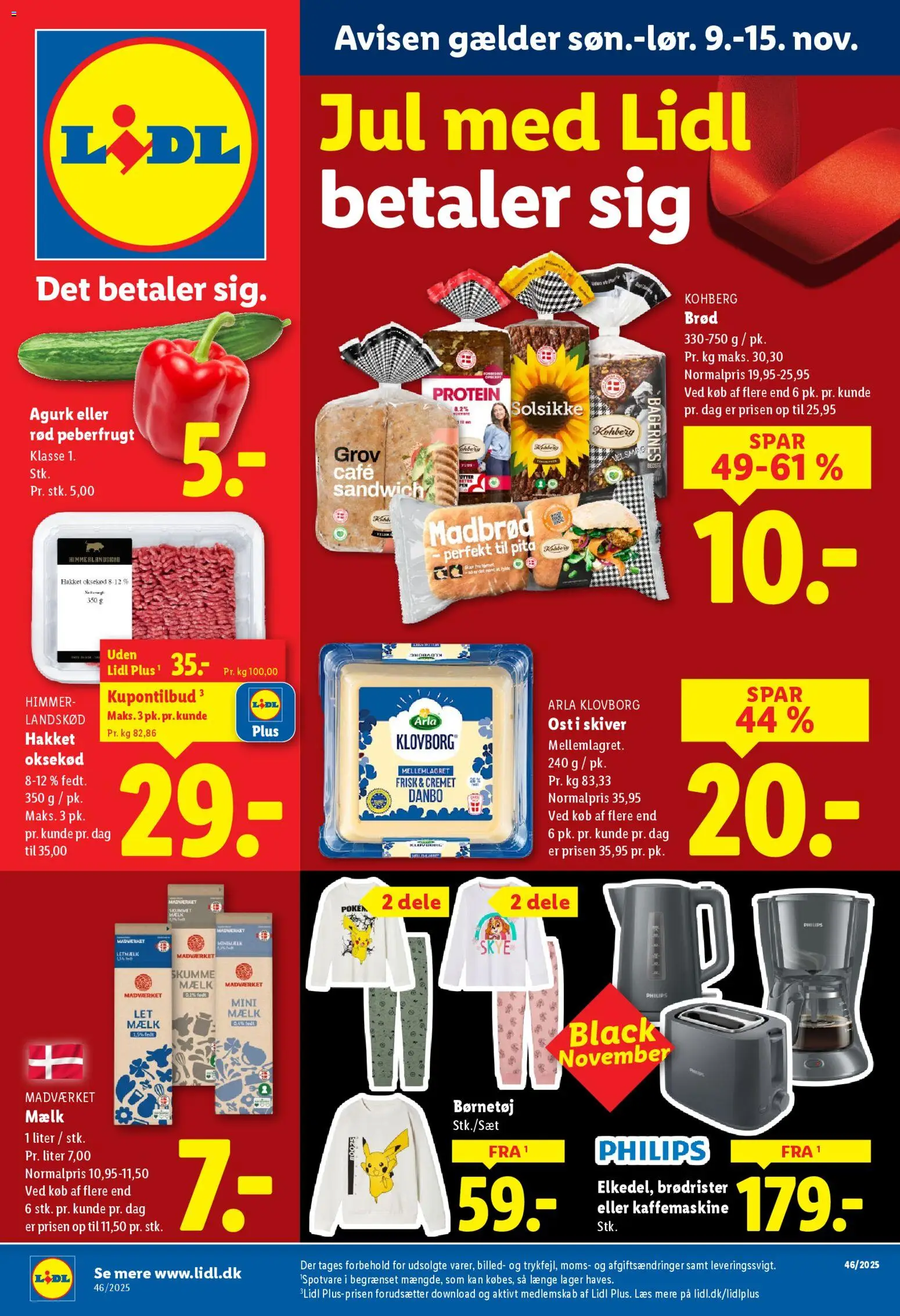 Lidl tilbudsavis – gyldig fra 09.11.2025 | Side: 15 | Produkter: Mælk, Oksekød, Peberfrugt, Kaffemaskine