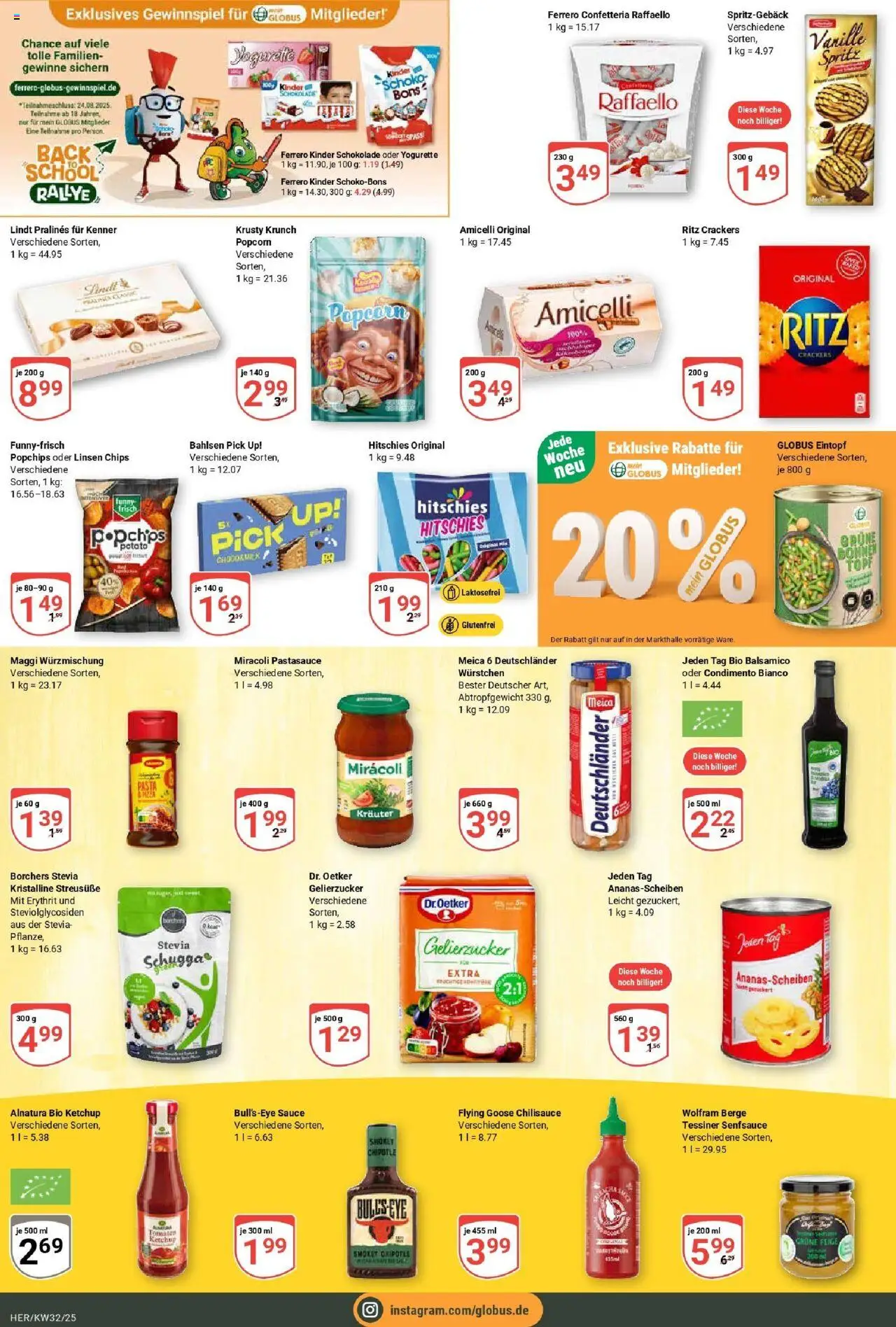 Globus prospekt Hermsdorf	 - gültig ab dem 03.08.2025 | Seite: 16 | Produkte: Maggi, Yogurette, Meica, Lindt
