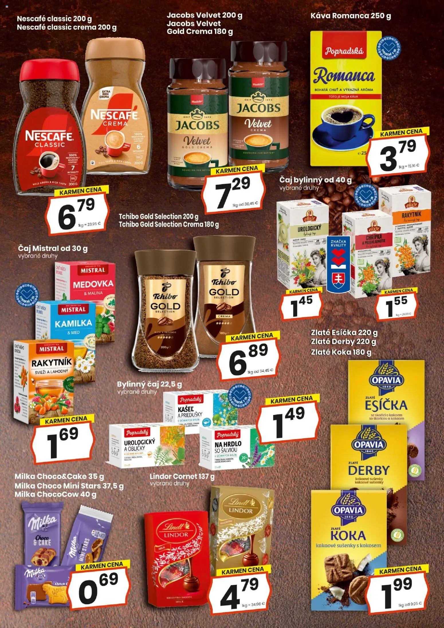 Nové KARMEN CBA akcie – leták je platný od 22.01.2026 | Strana: 10 | Produkty: Jacobs Velvet, Káva, Lindor, Nescafé Classic