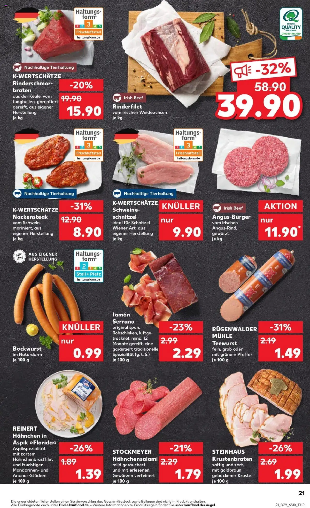 Kaufland prospekt Jülich	 - gültig ab dem 21.07.2025 | Seite: 34 | Produkte: Burger, Krustenbraten, Schnitzel, Steak