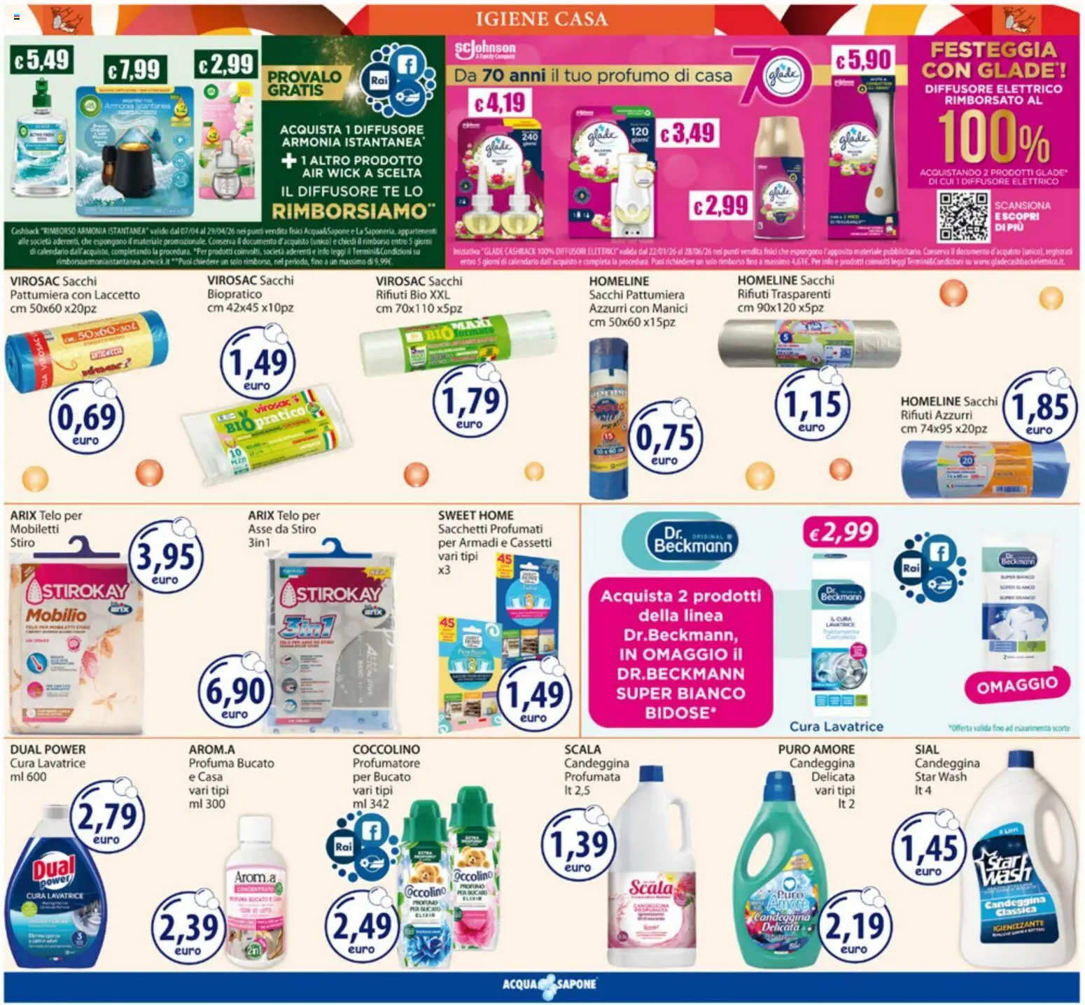 Volantino Acqua e Sapone del 07.04.2026 | Pagina: 19 | Prodotti: Sapone, Candeggina, Lavatrice, Profumo