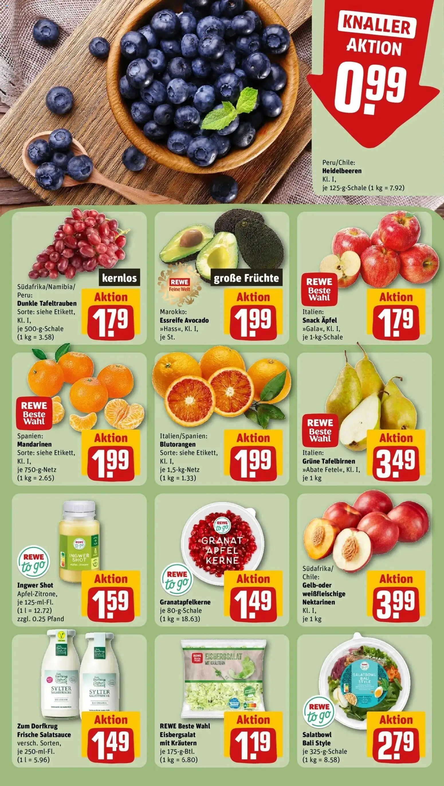 Rewe prospekt Nidda	 – gültig ab 09.02.2026 | Seite: 14 | Produkte: Nektarinen, Mandarinen, Eisbergsalat, Avocado