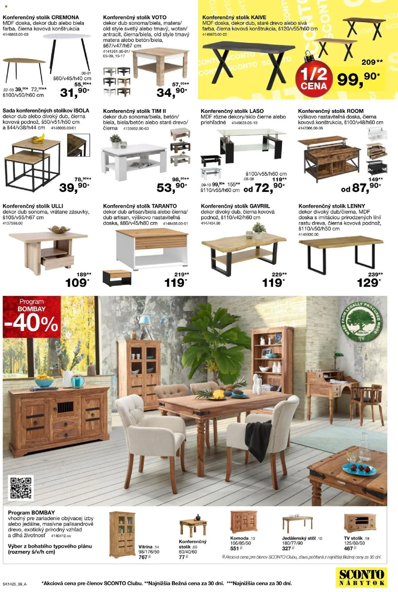 Nové Sconto nábytok akcie – leták je platný od 05.11.2025 | Strana: 9 | Produkty: Nábytok, Tv, Tv stolik, Jedálenský stôl