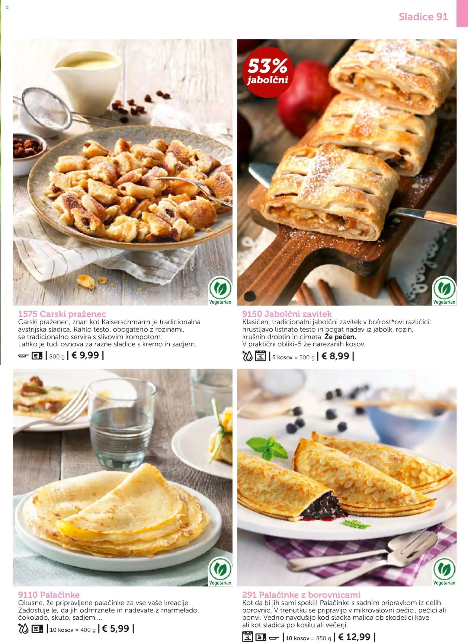 Novi Bofrost katalog ponudbe – veljaven od 01.11.2025 | Stran: 91 | Izdelki: Palačinke