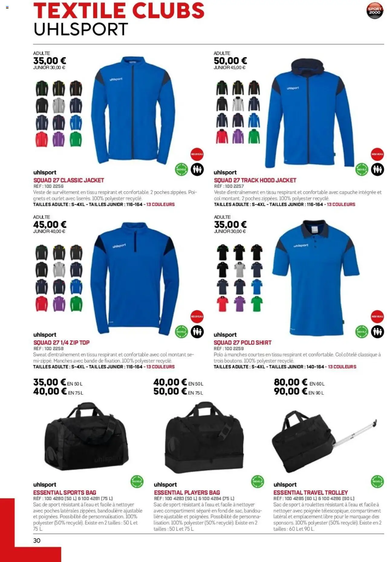 {H1} | Page: 30 | Produits: Polo, Sac, Veste