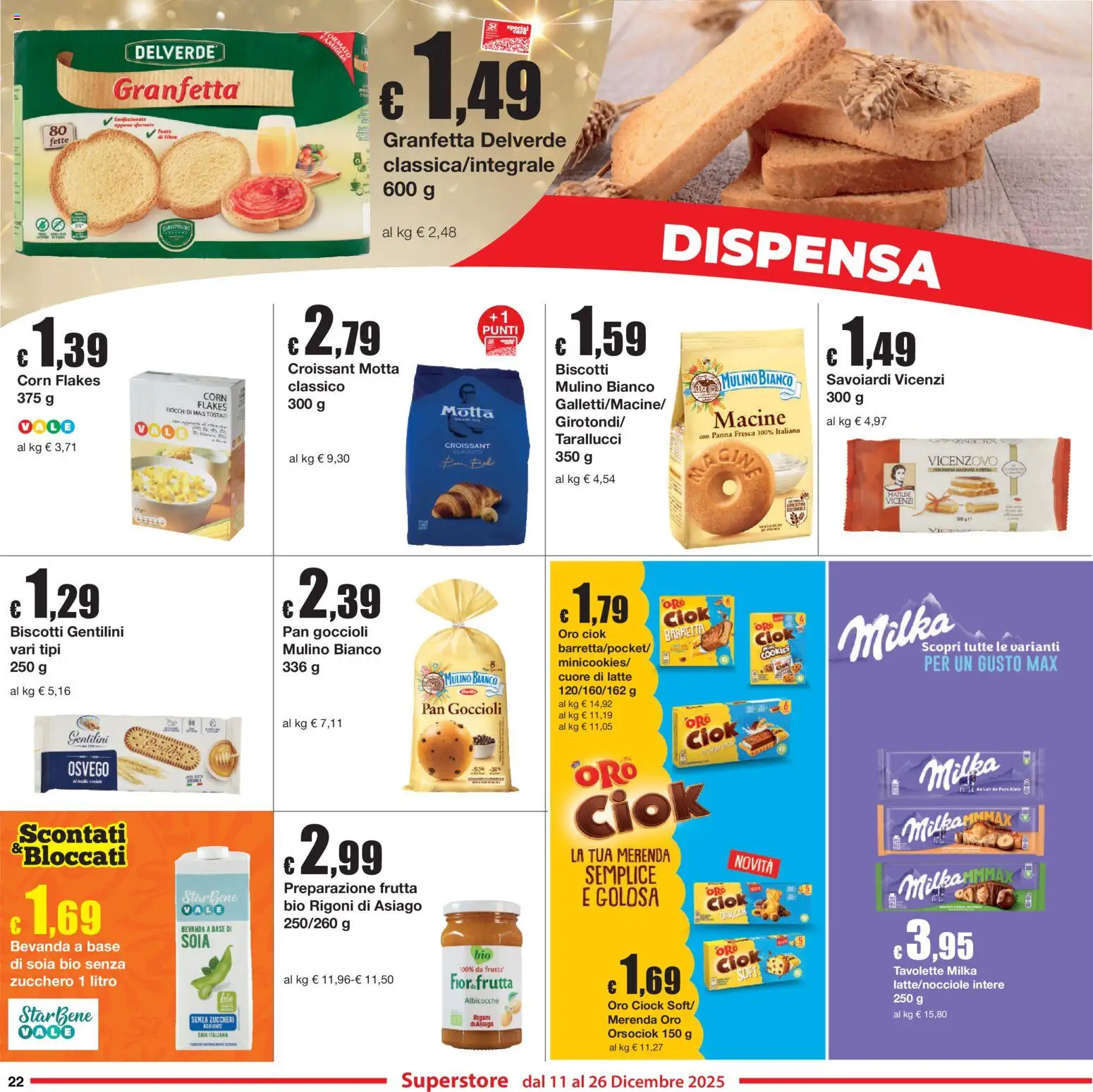Volantino Sì con Te del 11.12.2025 | Pagina: 22 | Prodotti: Fiocchi, Zucchero, Croissant, Albicocche