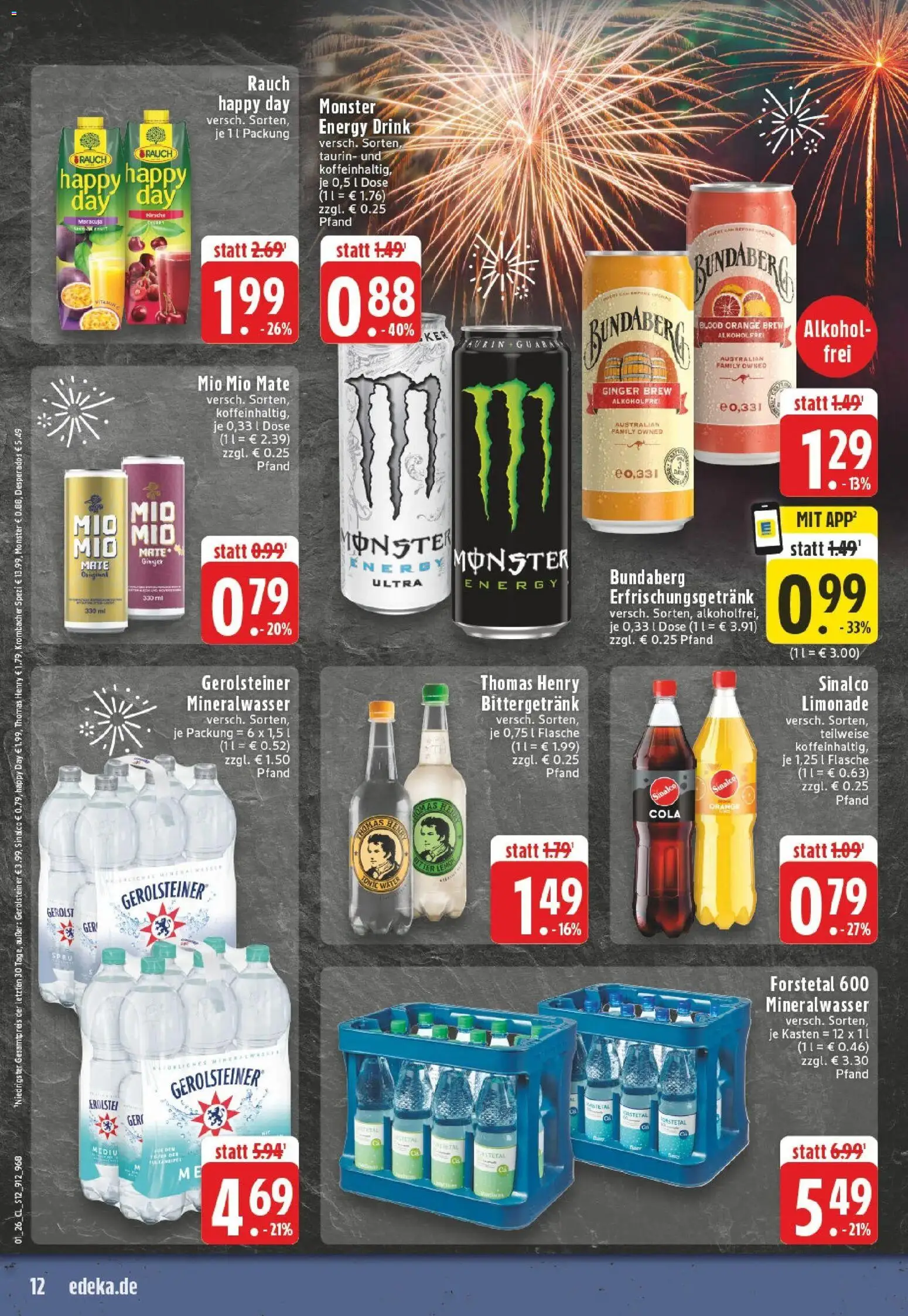 Edeka prospekt Beckum	 – gültig ab 28.12.2025 | Seite: 12 | Produkte: Sinalco, Cola, Limonade, Mio mio mate