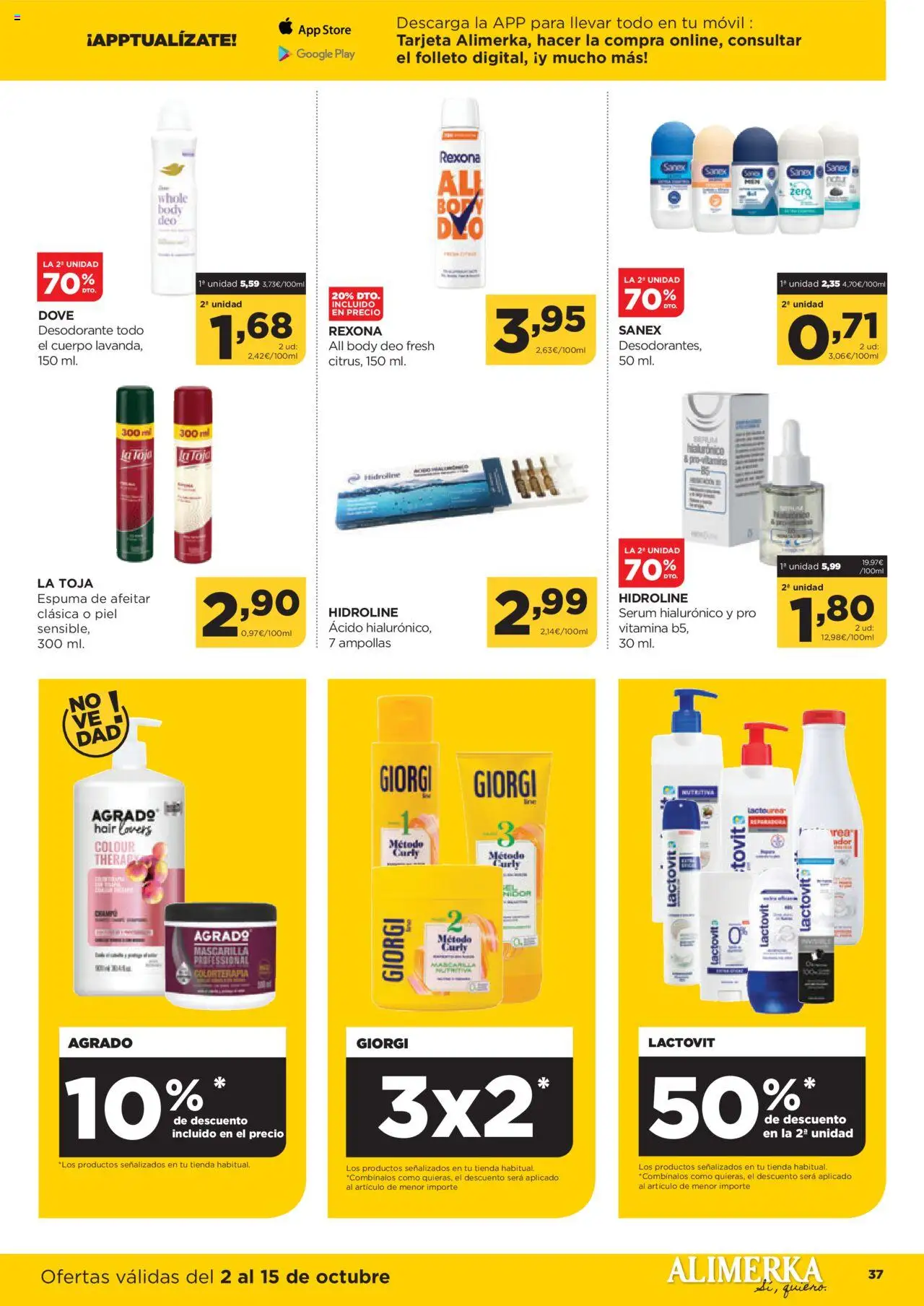 Alimerka folleto Castilla y León │ válido desde el 02.10.2025 | Página: 37 | Productos: Espuma de afeitar, Desodorante, Sérum, Body