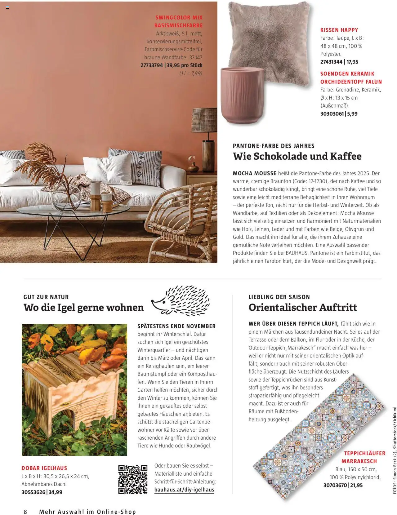 Bauhaus Passt! gültig ab 01.10.2025 | Seite: 8 | Produkte: Kissen, Teppich, Kaffee, Schokolade