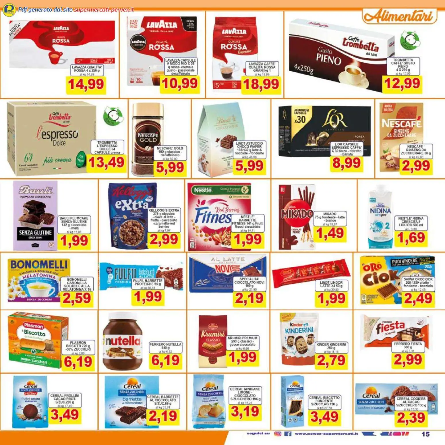 Volantino Pewex del 16.01.2026 | Pagina: 15 | Prodotti: Crema, Astuccio, Cacao, Frollini