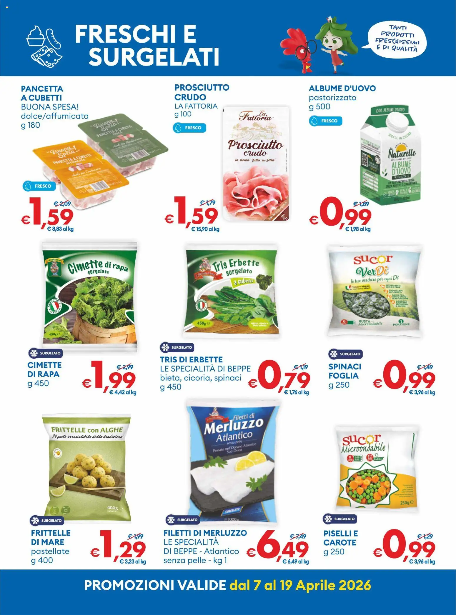 Volantino MD Discount del 07.04.2026 | Pagina: 16 | Prodotti: Carote, Prosciutto, Piselli, Cimette di rapa