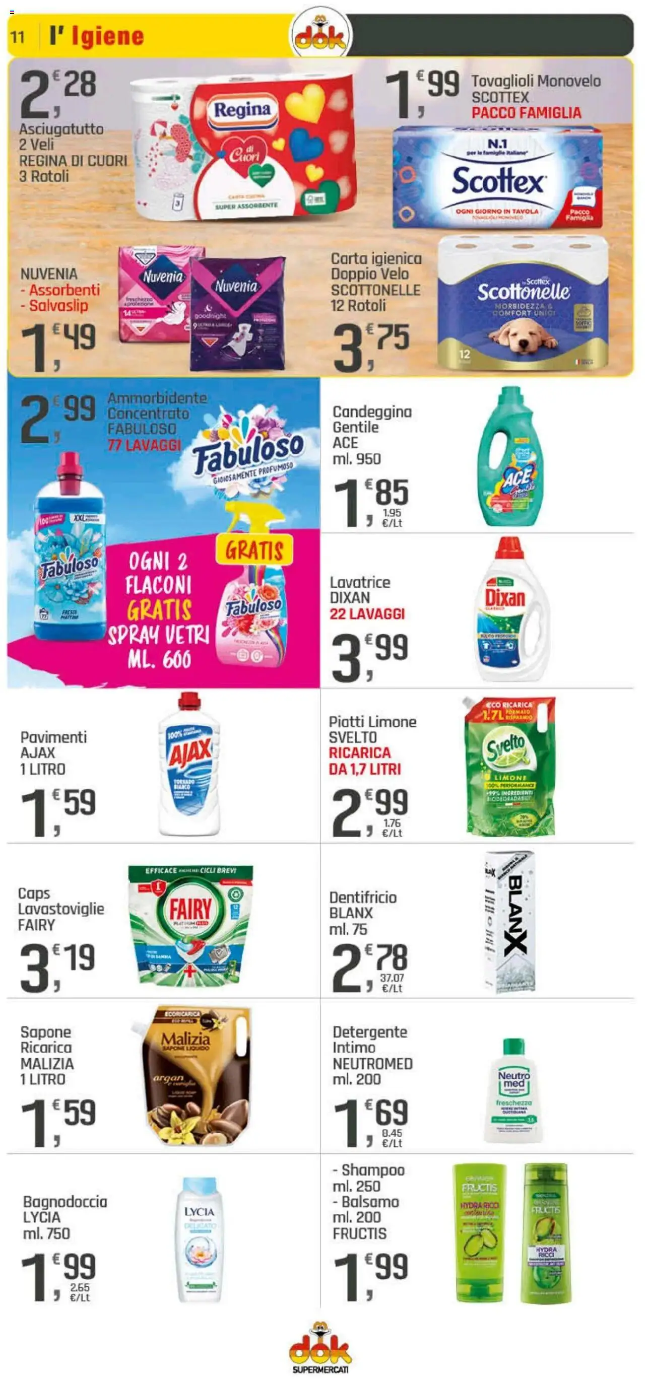 Volantino DOK del 21.08.2025 | Pagina: 11 | Prodotti: Balsamo, Ammorbidente, Candeggina, Lavastoviglie