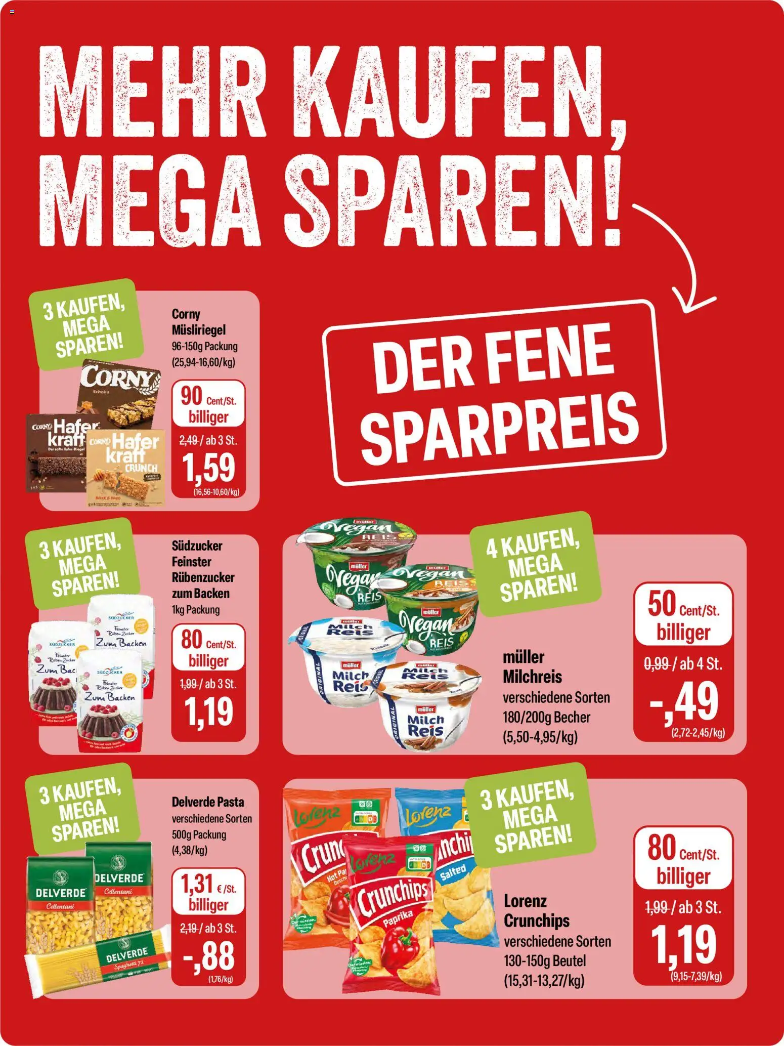 Feneberg Angebote – gültig ab 30.10.2025 | Seite: 10 | Produkte: Paprika, Zucker, Pasta, Reis