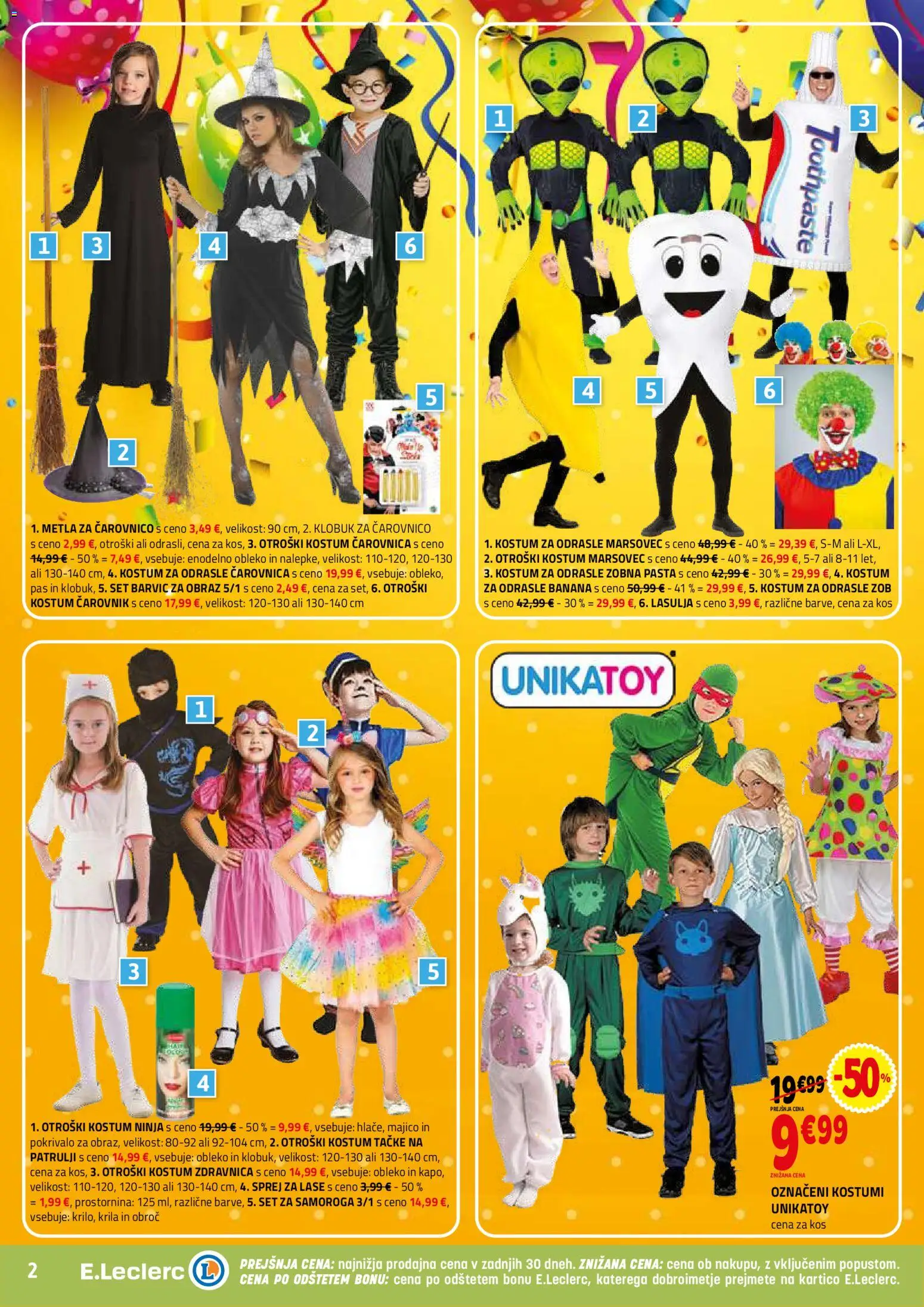 Novi E.leclerc katalog ponudbe – veljaven od 28.01.2026 | Stran: 2 | Izdelki: Sprej za lase, Kos, Klobuk, Pas