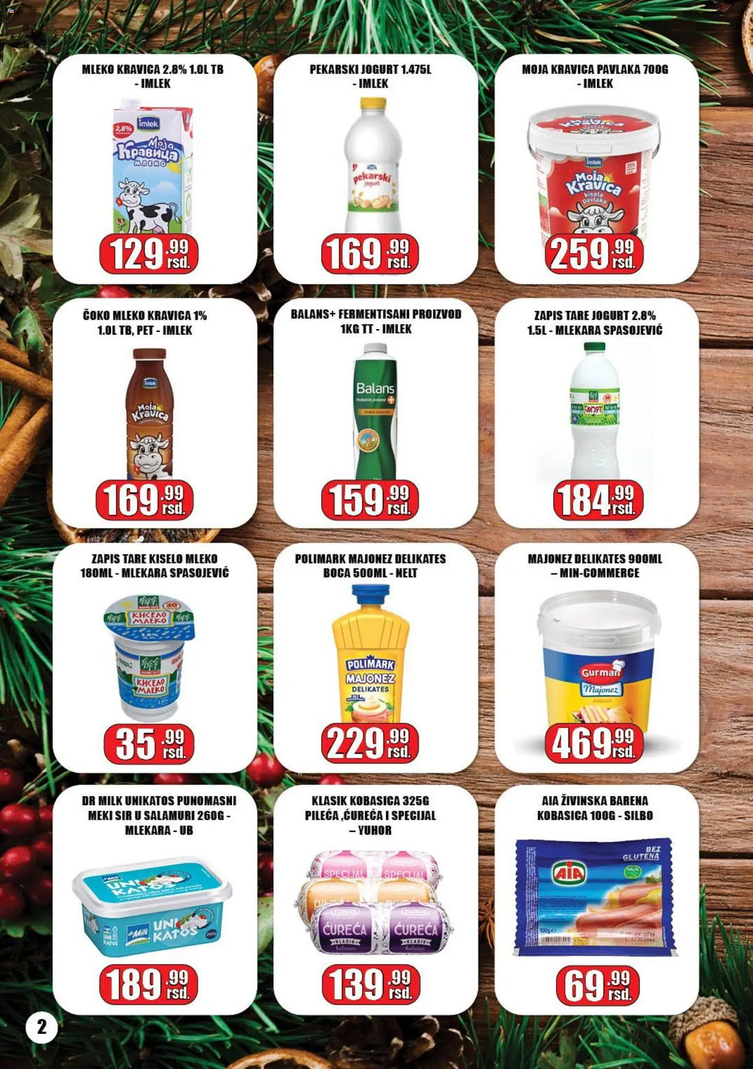 Gala MARKET katalog - važi od 05.01.2026 | Strana: 2 | Proizvode: Kiselo mleko, Moja kravica, Mleko, Pavlaka