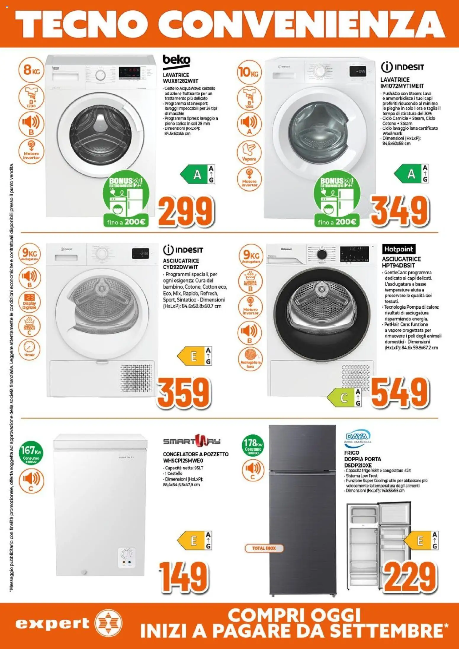 Volantino Expert del 26.03.2026 | Pagina: 23 | Prodotti: Lavatrice, Asciugatrice, Congelatore, Congelatore a pozzetto