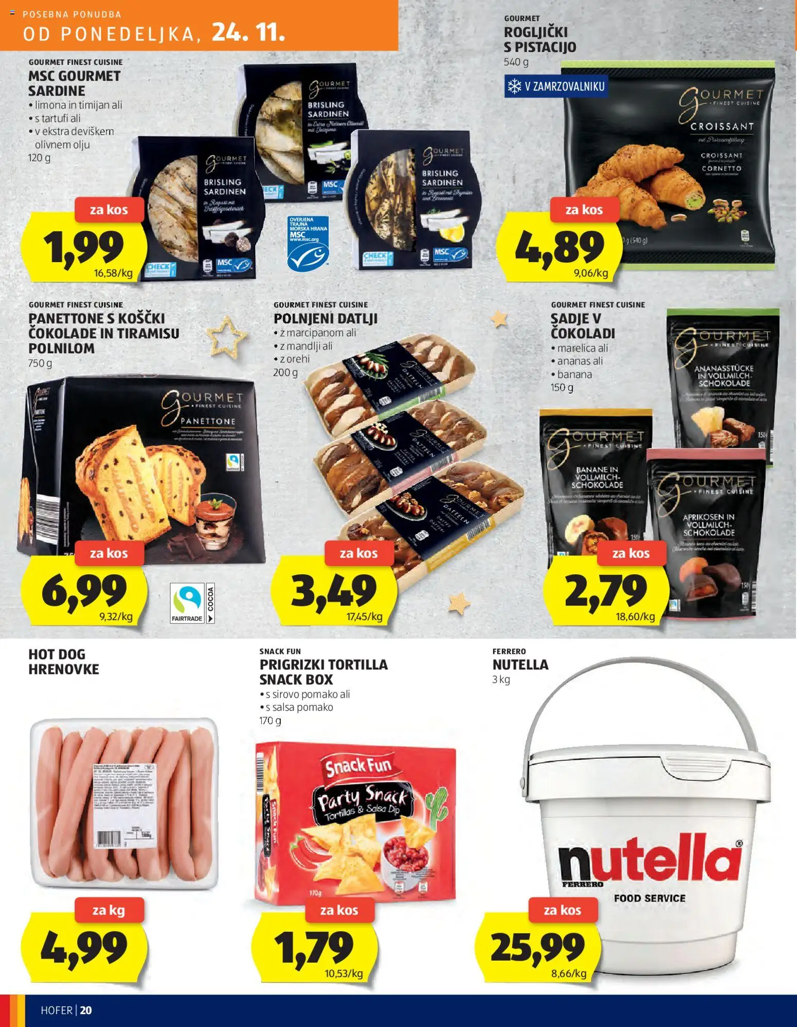 Novi Hofer katalog ponudbe – veljaven od 20.11.2025 | Stran: 20 | Izdelki: Datlji, Mandlji, Sardine, Ananas