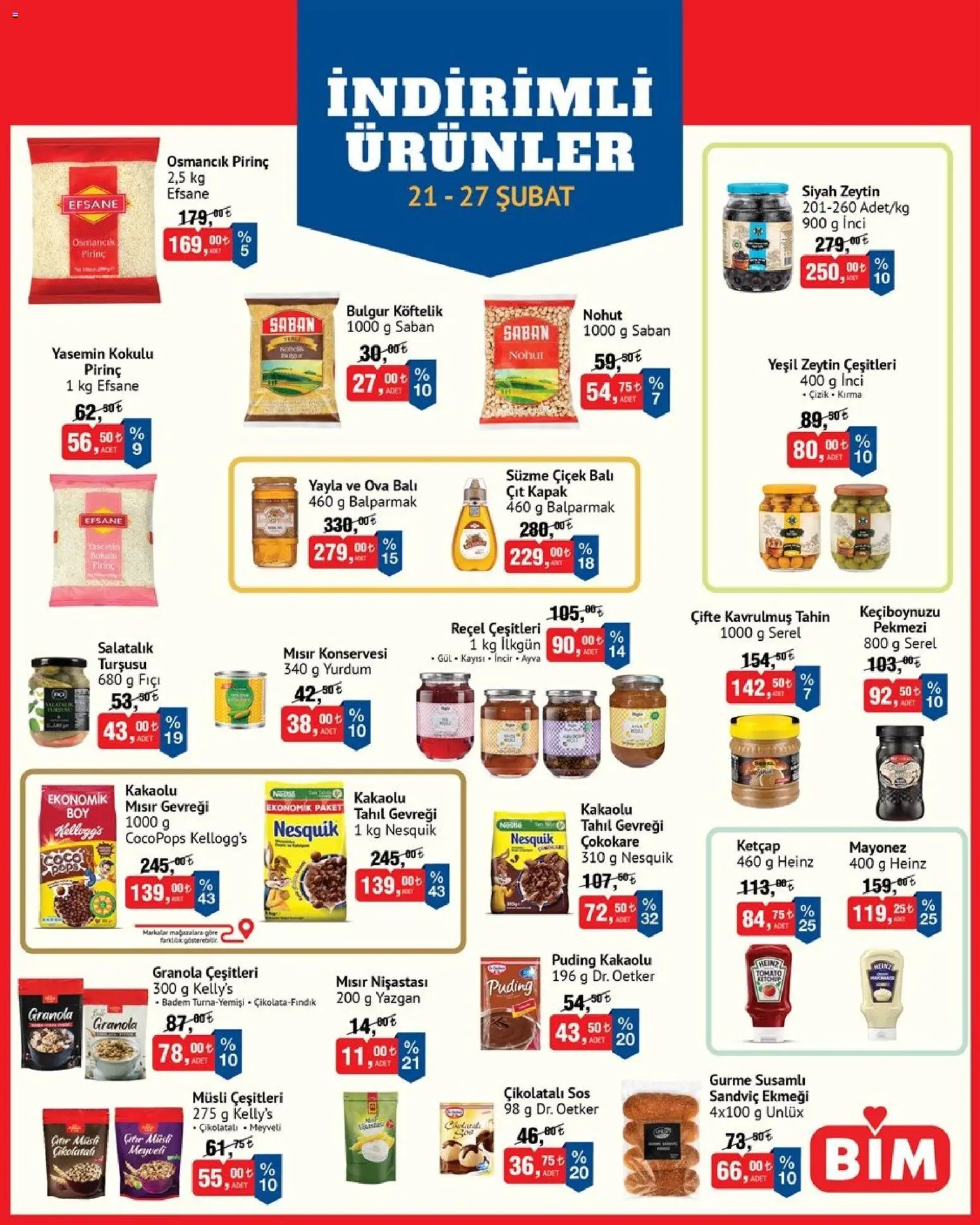 BİM İndirimli Ürünler - 21.02.2026 tarihinden itibaren geçerlidir | Sayfa: 2 | Ürünler: Pirinç, Tahıl, Yasemin, Mısır