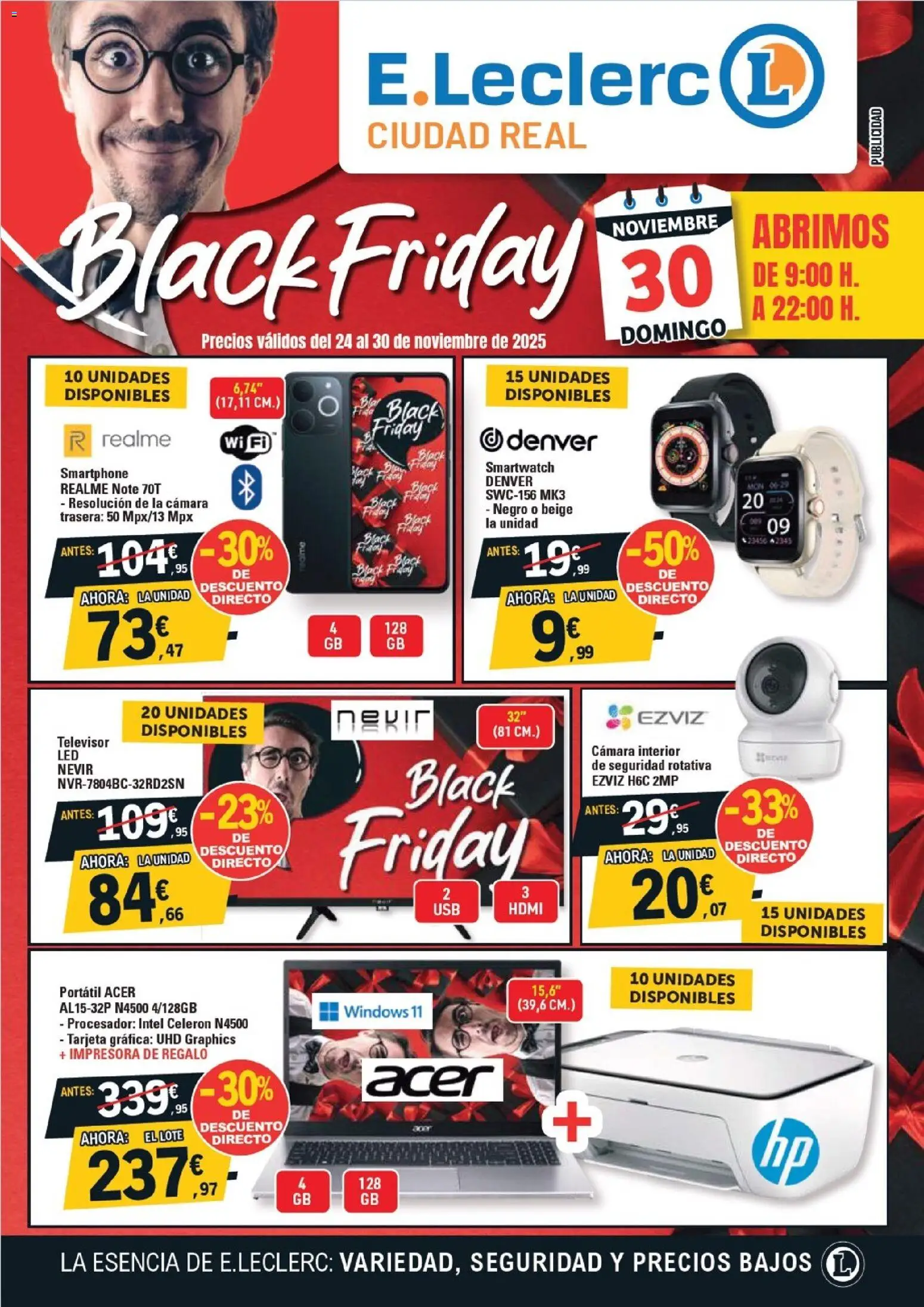 E.Leclerc - Black Friday │ válido desde el 24.11.2025 | Página: 1 | Productos: Smartphone, Impresora, Televisor, Cámara