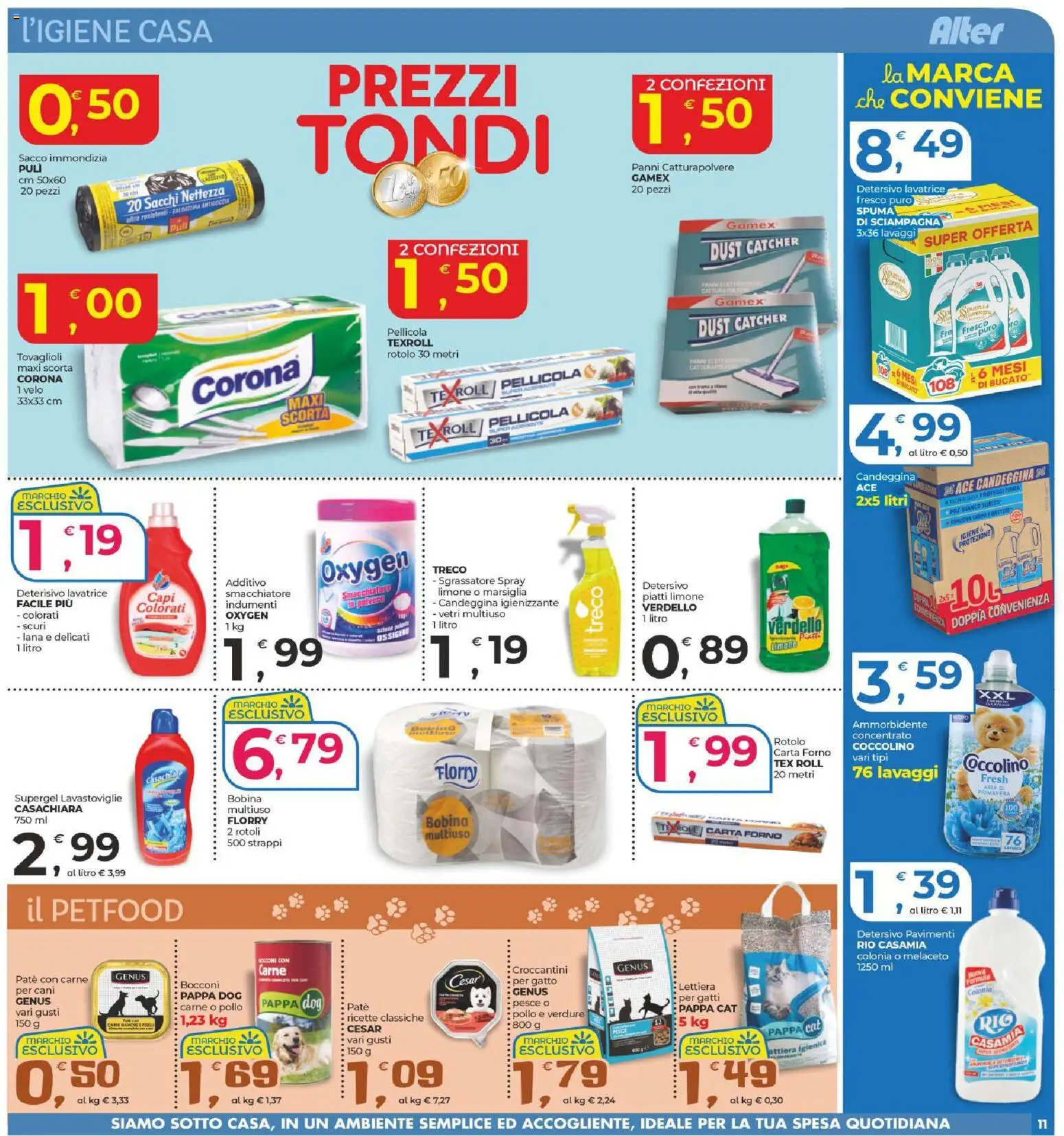 Volantino Alter Discount del 23.01.2026 | Pagina: 11 | Prodotti: Pollo, Candeggina, Lavatrice, Pellicola