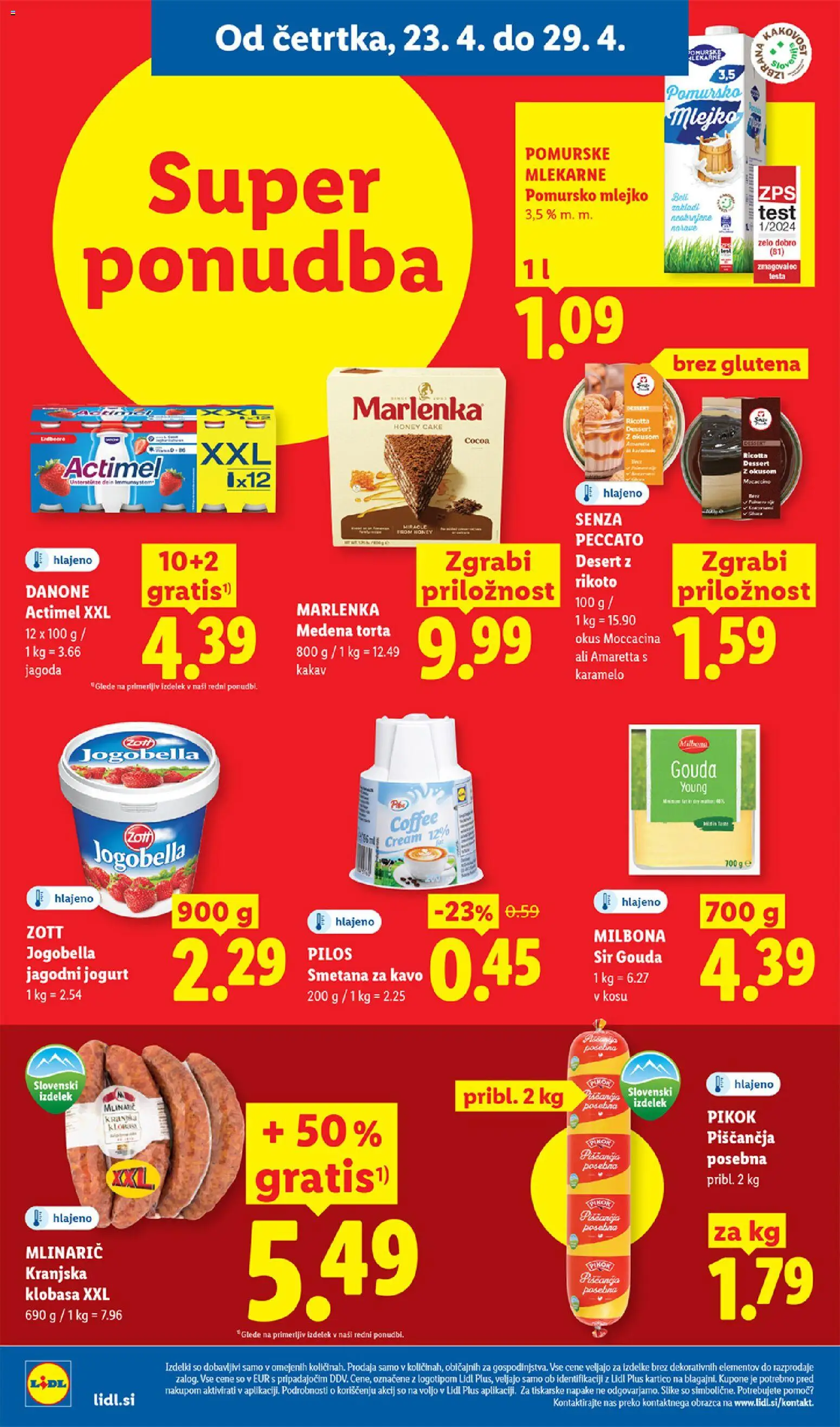 Novi Lidl katalog ponudbe – veljaven od 23.04.2026 | Stran: 16 | Izdelki: Torta, Kakav, Jogurt, Smetana