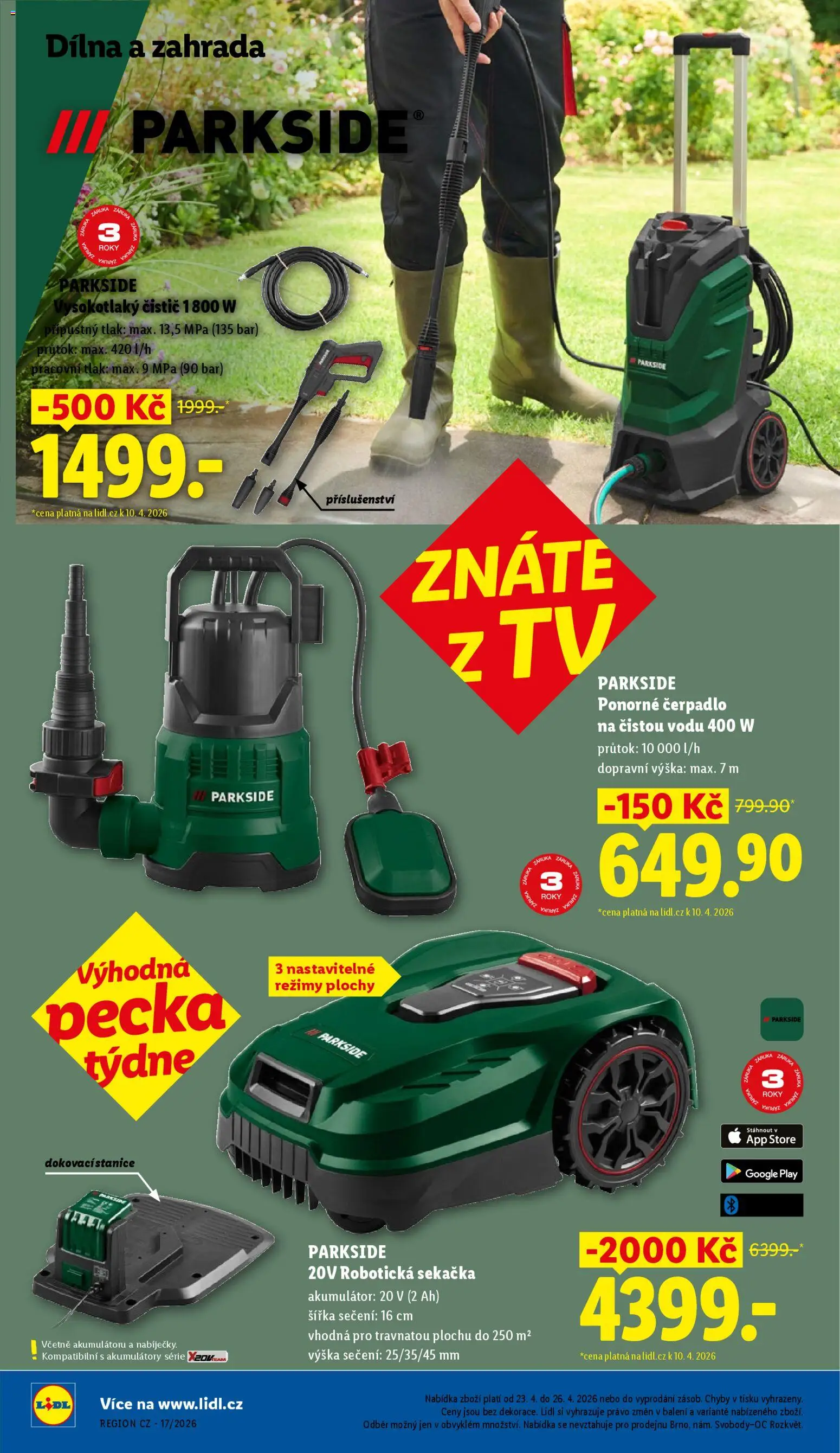 Lidl leták od 23.04.2026 | Strana: 32 | Produkty: Parkside, Tv, Ponorné čerpadlo, Čerpadlo