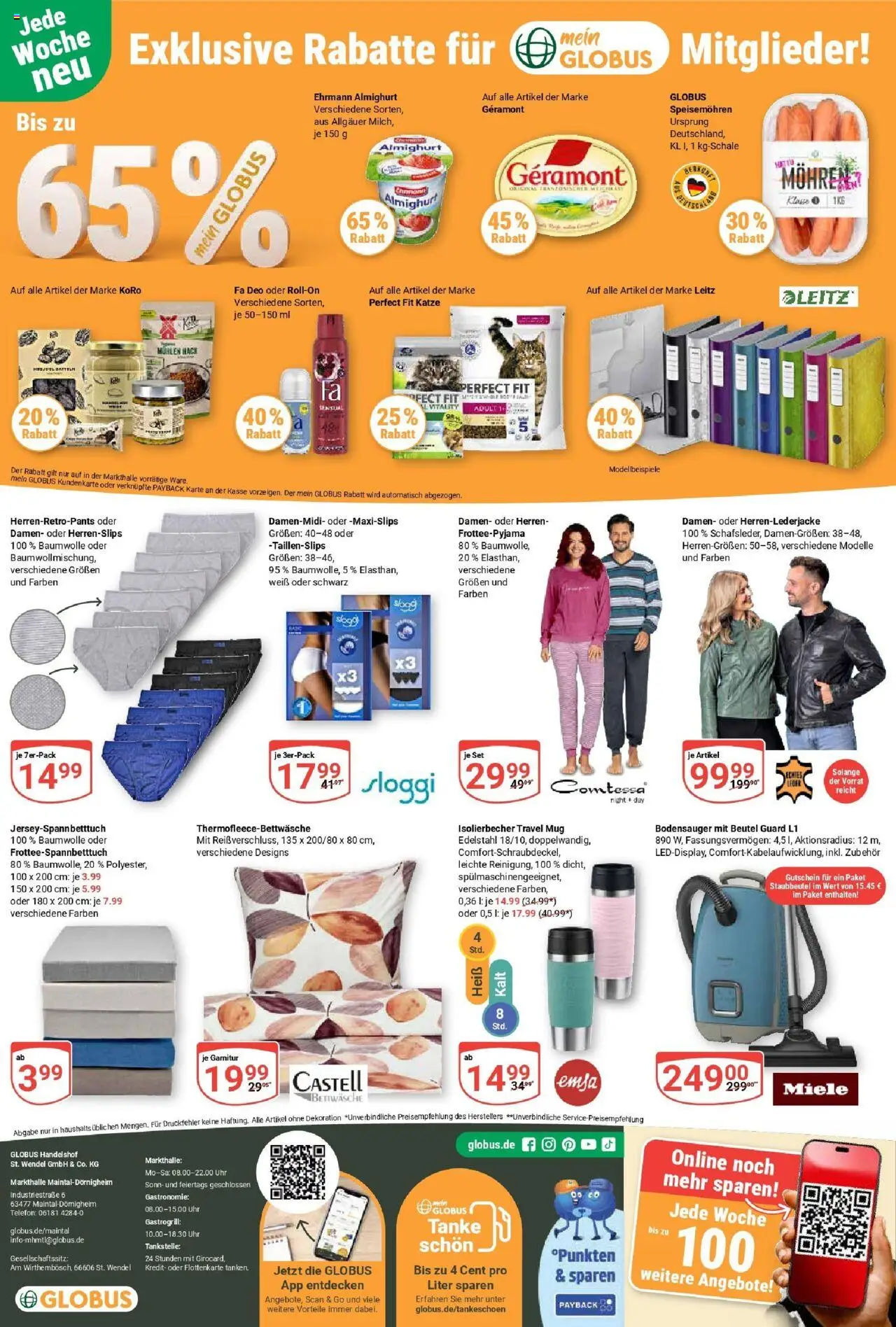 Globus prospekt Maintal-Dörnigheim	 – gültig ab 28.09.2025 | Seite: 28 | Produkte: Miele, Geramont, Ehrmann almighurt, Uhr